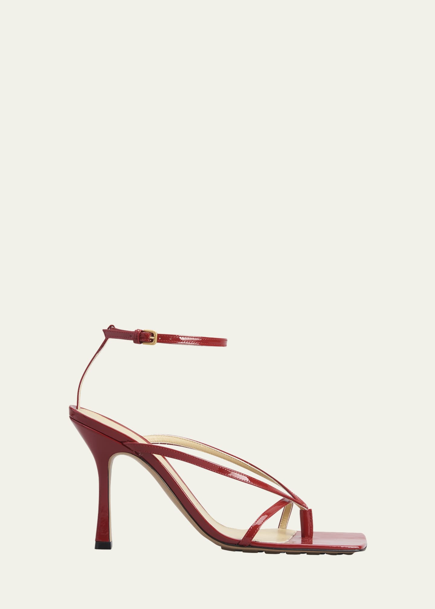 Bottega Veneta Patent Leather Ankle-Strap Sandals - Bergdorf Goodman