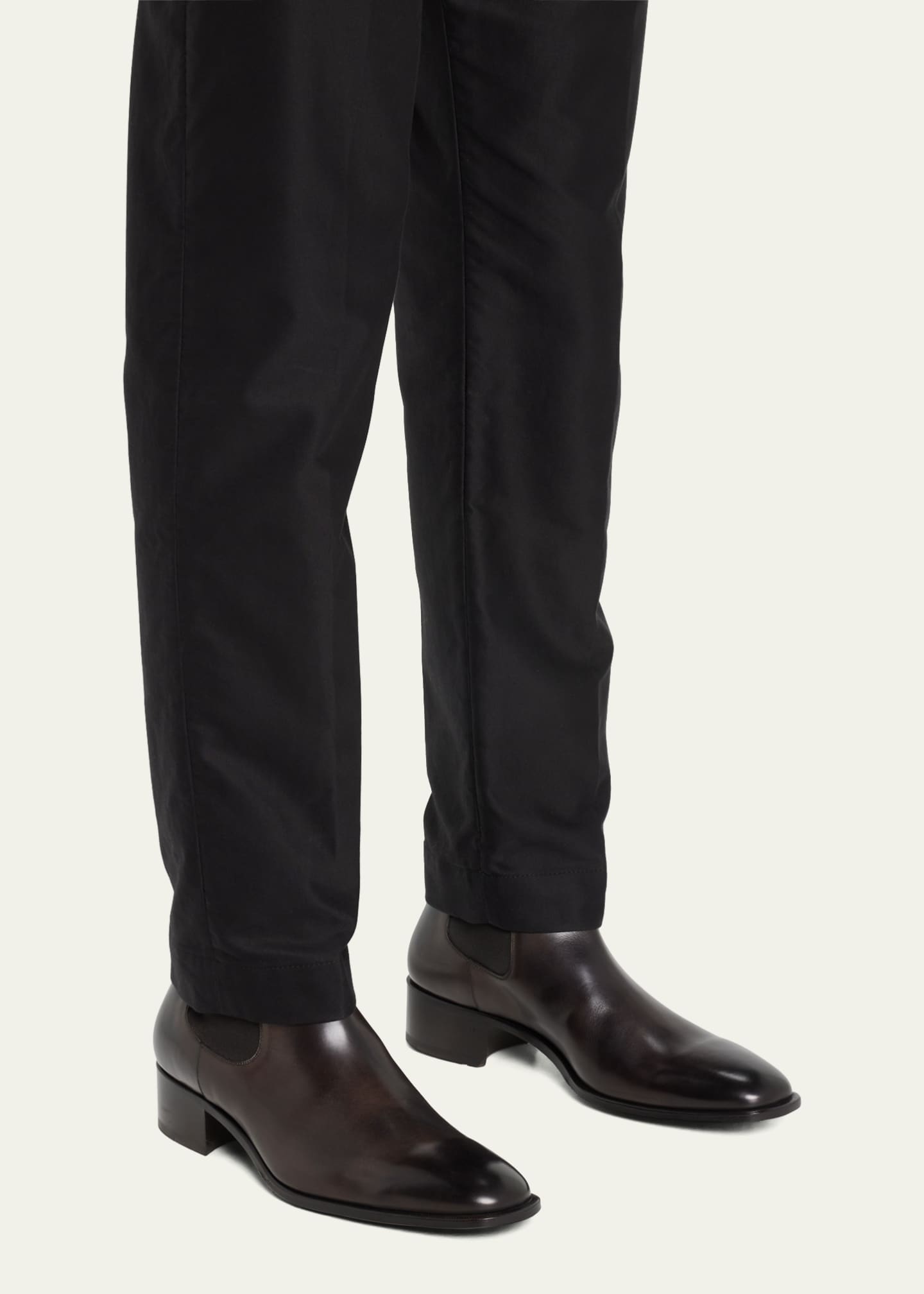 TOM FORD Men's Alec Burnished Leather Chelsea Boots Bergdorf Goodman