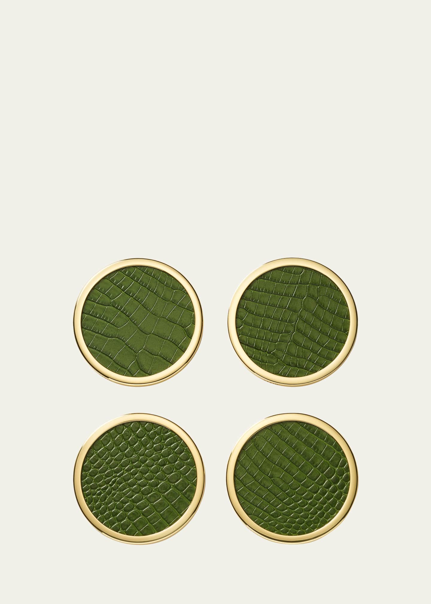 AERIN Classic Croc Leather Coasters, Set of 4 Bergdorf Goodman