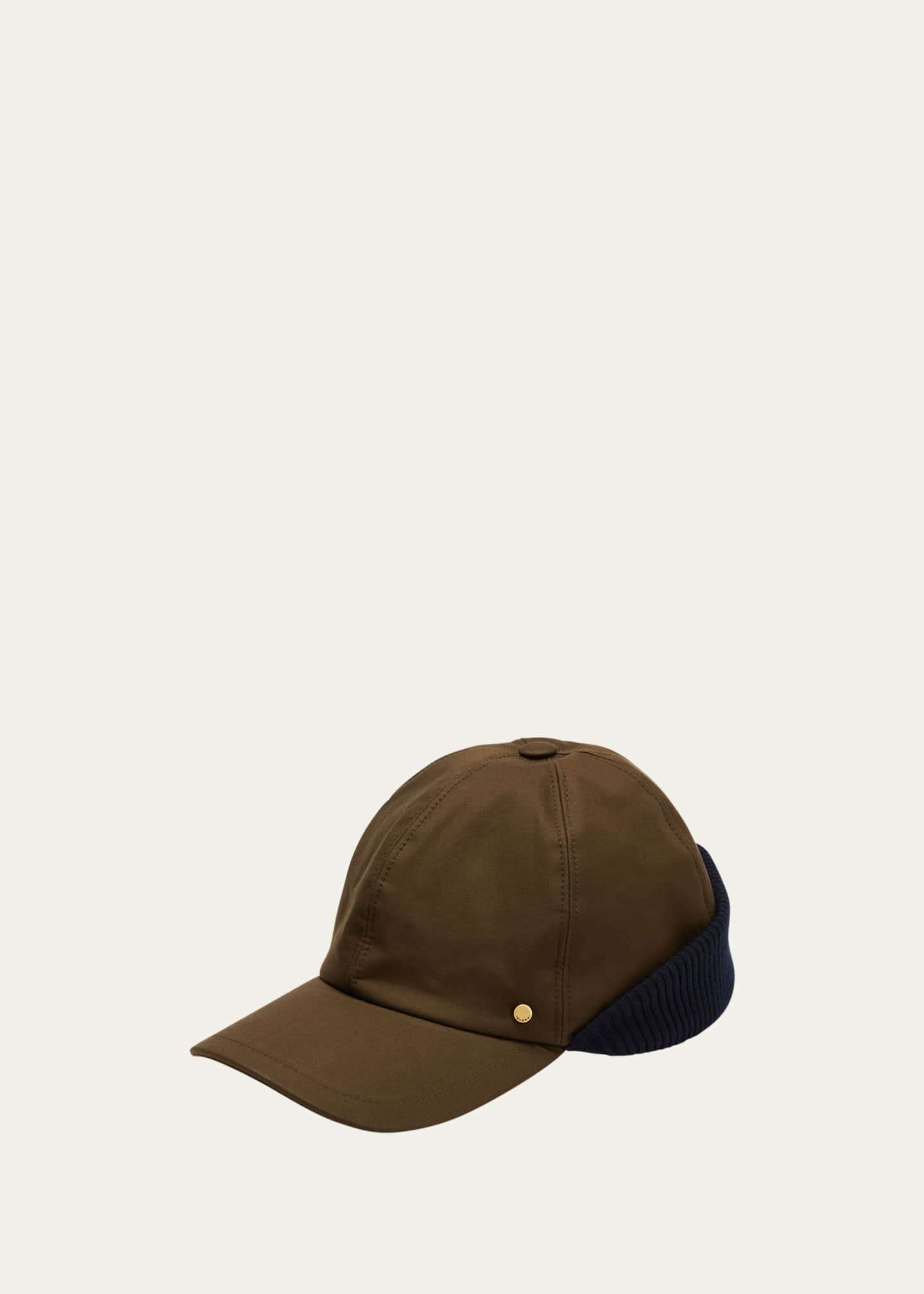 Inverni Men's Baseball Cap w/ Cashmere Rib Ear Flap Bergdorf Goodman