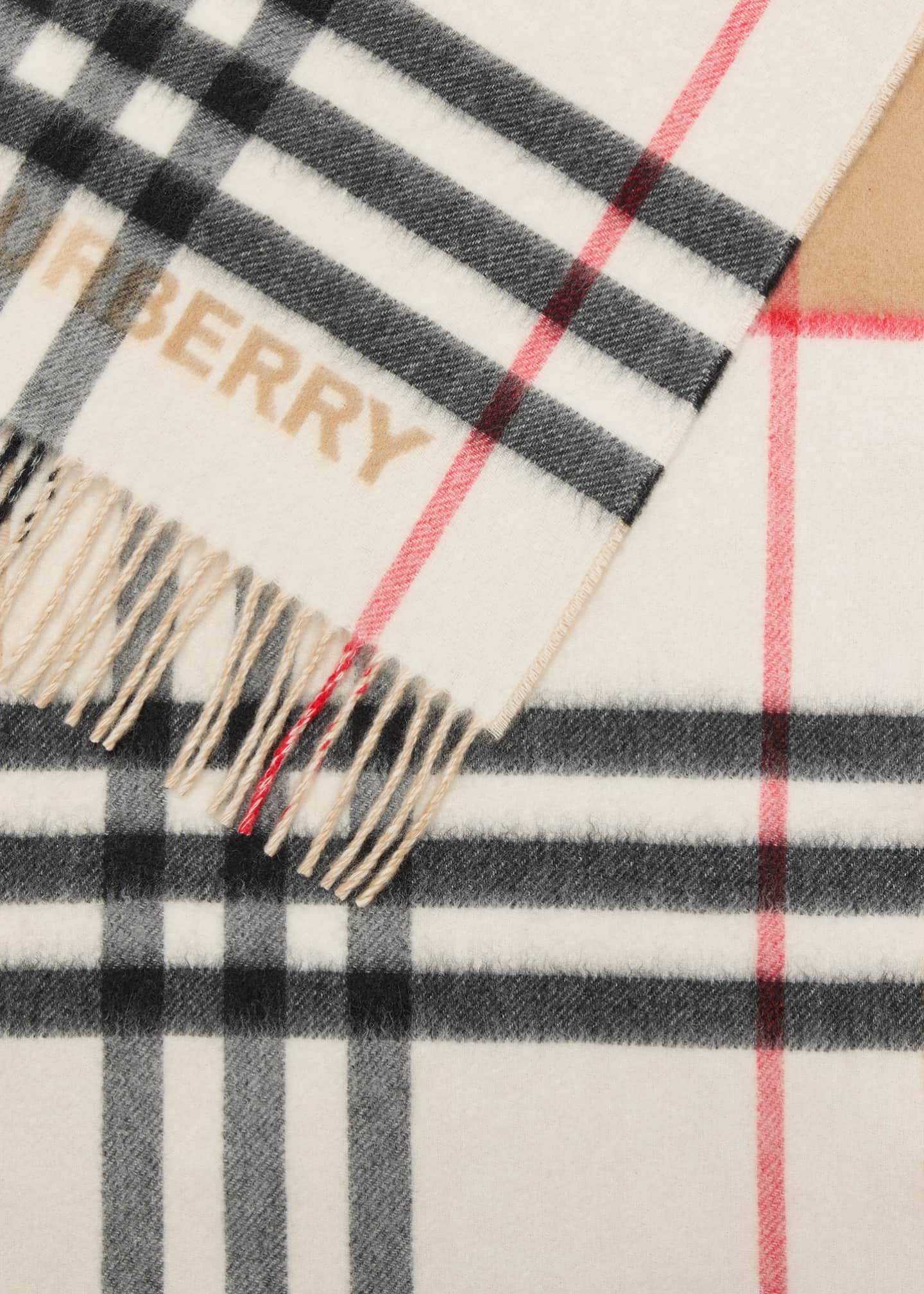 Burberry Bicolor Check Cashmere Scarf Image 4 of 4