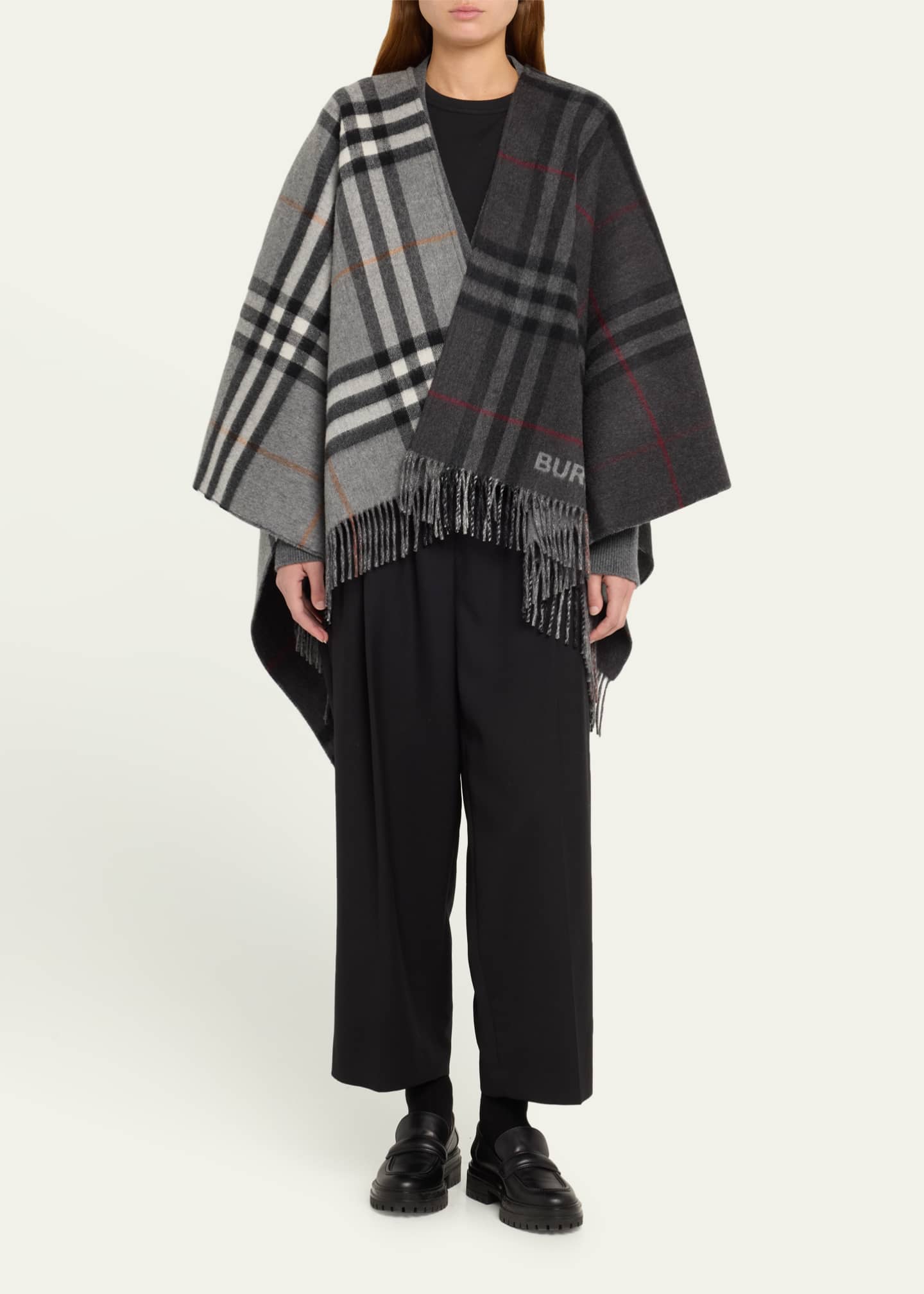 Burberry plaid cape top