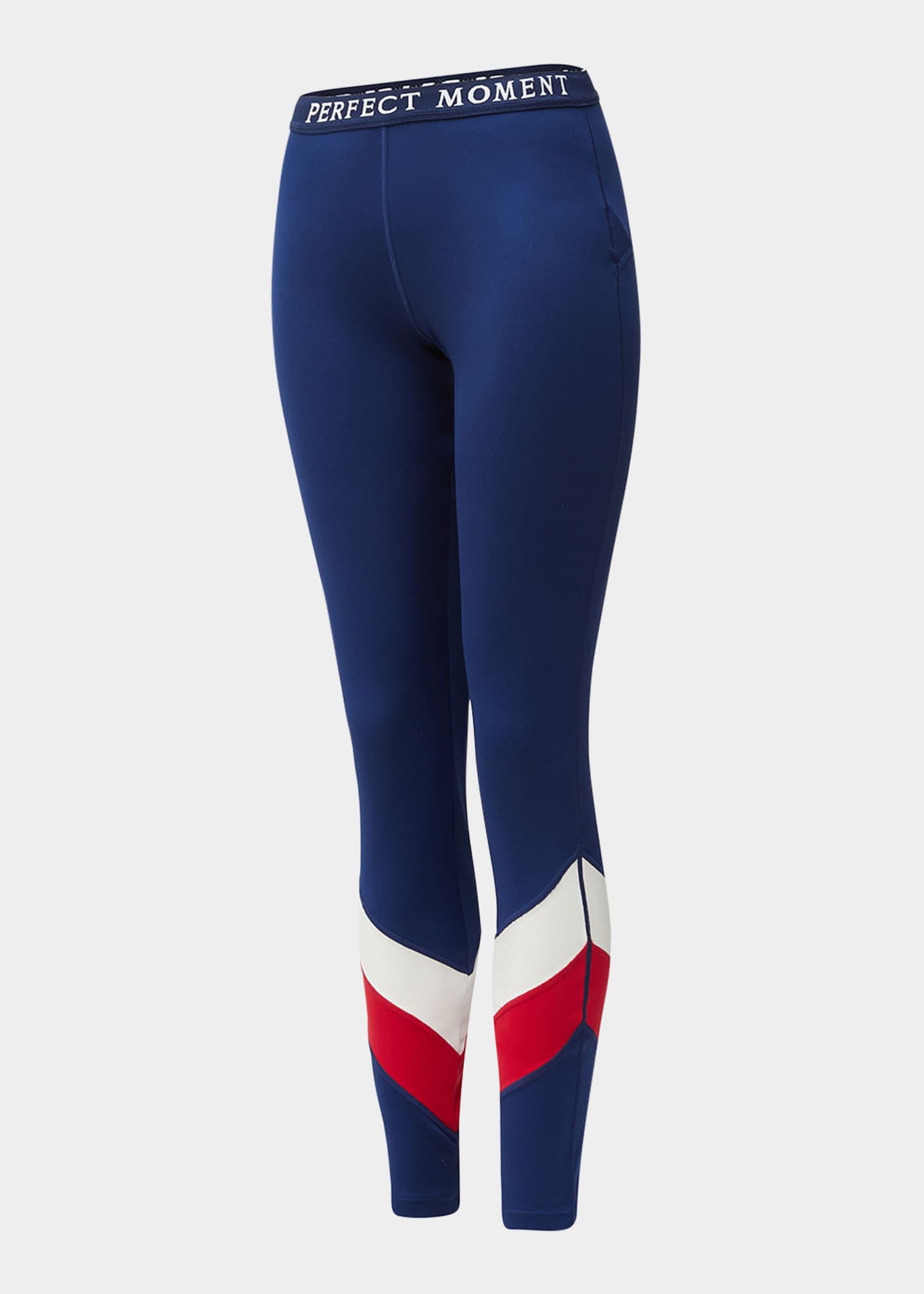 Perfect Moment Chevron Base Layer Leggings w/ Logo Waistband Bergdorf