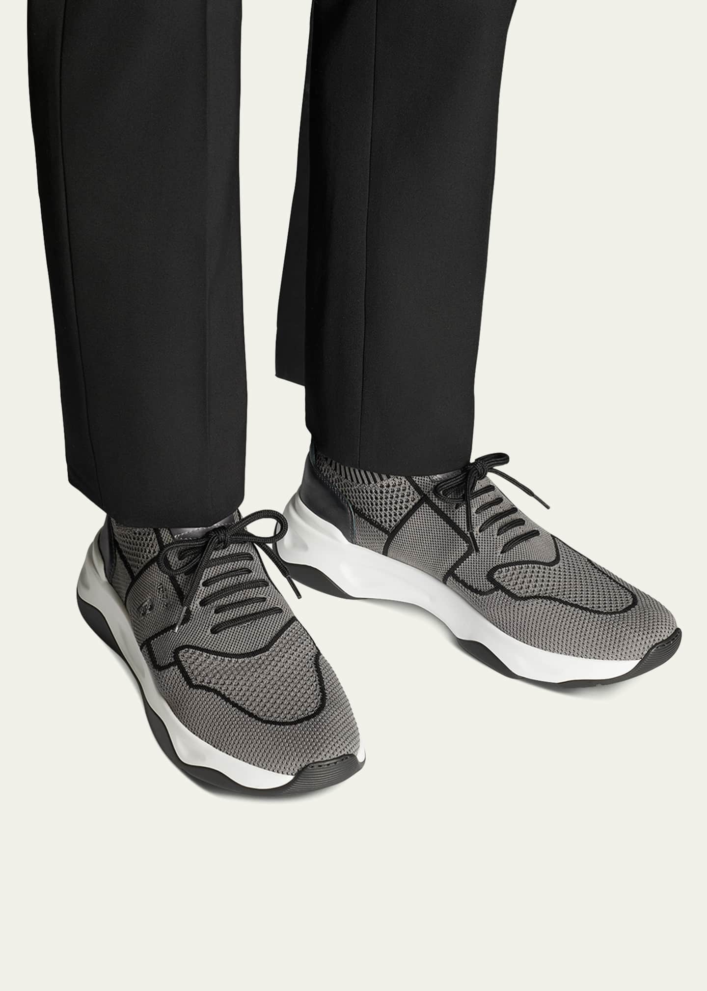 Berluti Men's Shadow Knit Stretch Runner Sneakers - Bergdorf Goodman