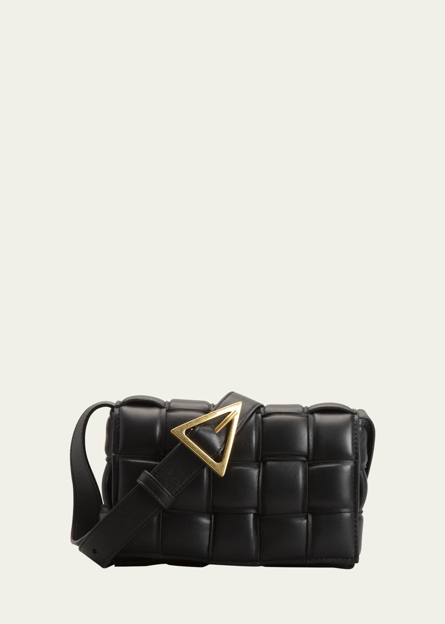 Bottega Veneta Padded Cassette Bag Black Gold