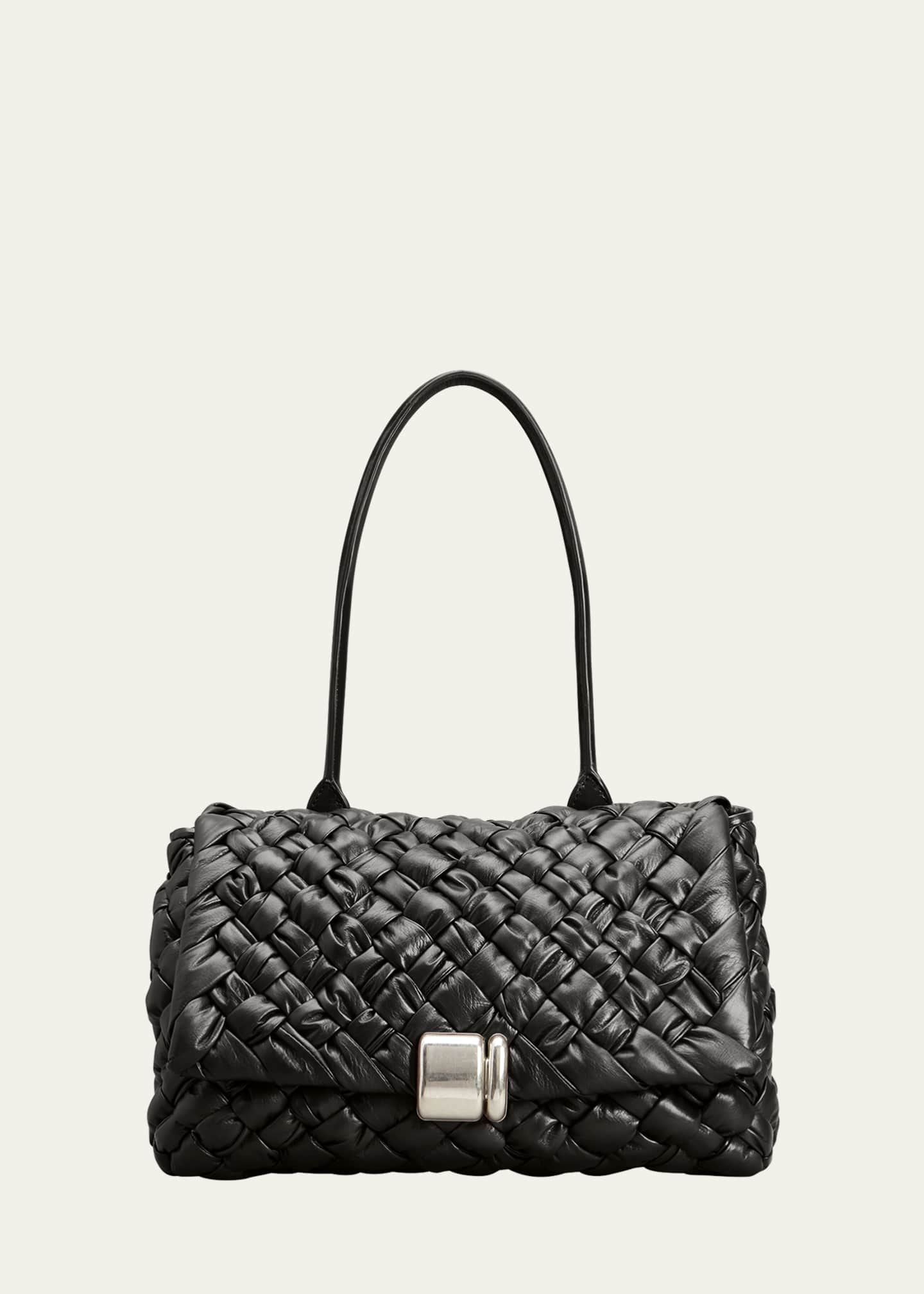Padded Cassette Small Leather Shoulder Bag in Black - Bottega Veneta