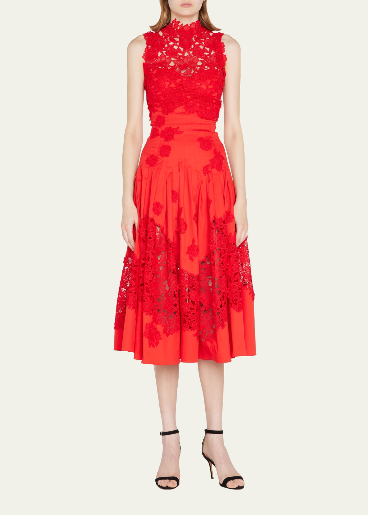 Oscar de la Renta Guipure Lace Midi Dress Bergdorf Goodman