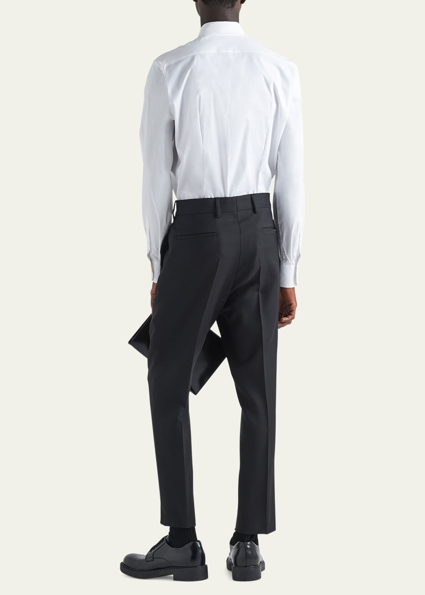 Prada Men's Classic Stretch Poplin Sport Shirt Image 3 of 5