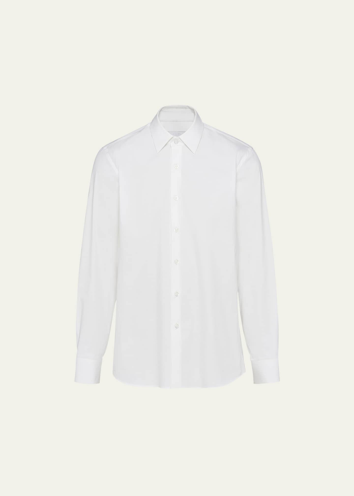 Prada Men's Classic Stretch Poplin Sport Shirt Image 1 of 5