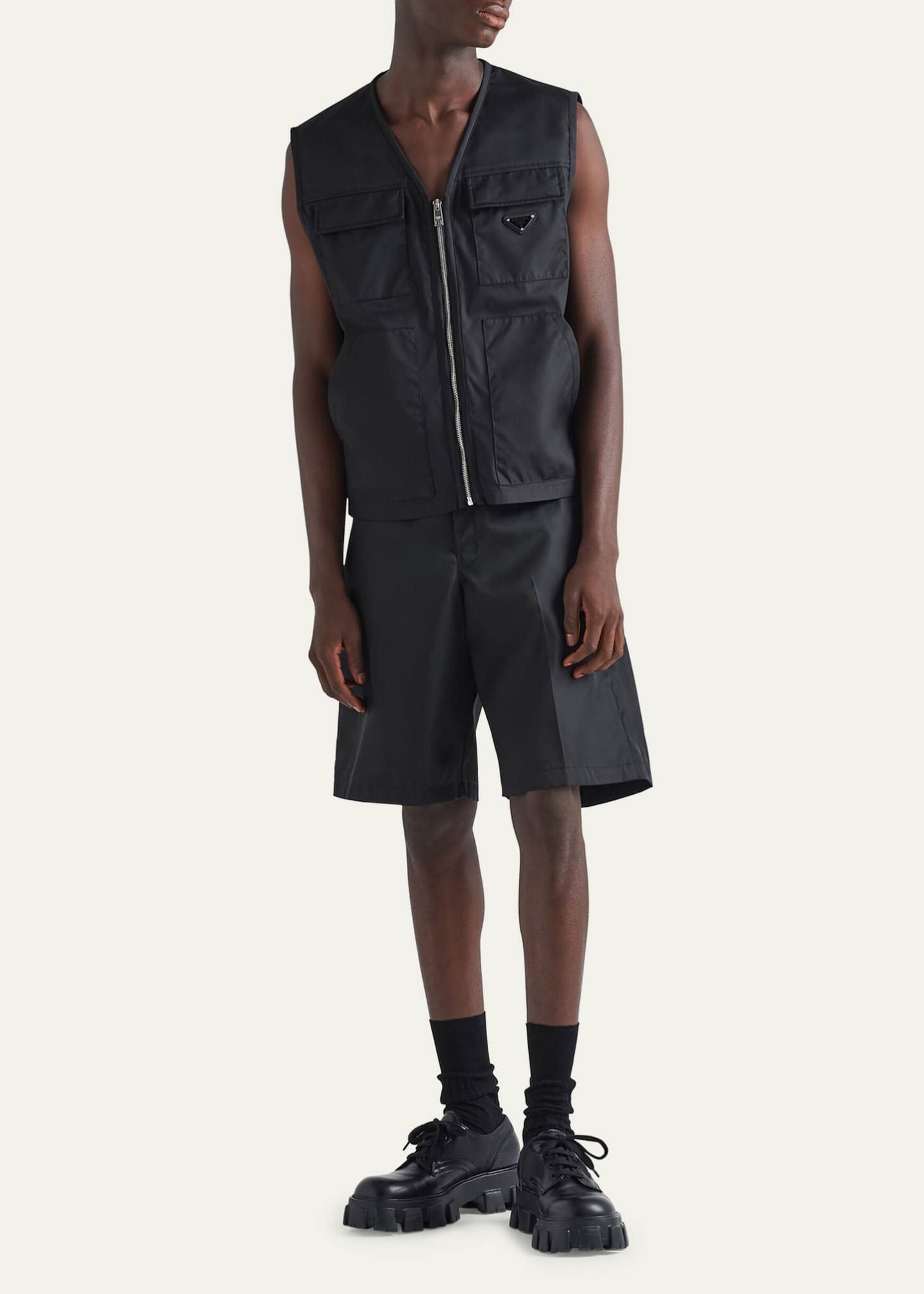 Prada Men's Re-Nylon Printed Bermuda Shorts Image 2 of 4