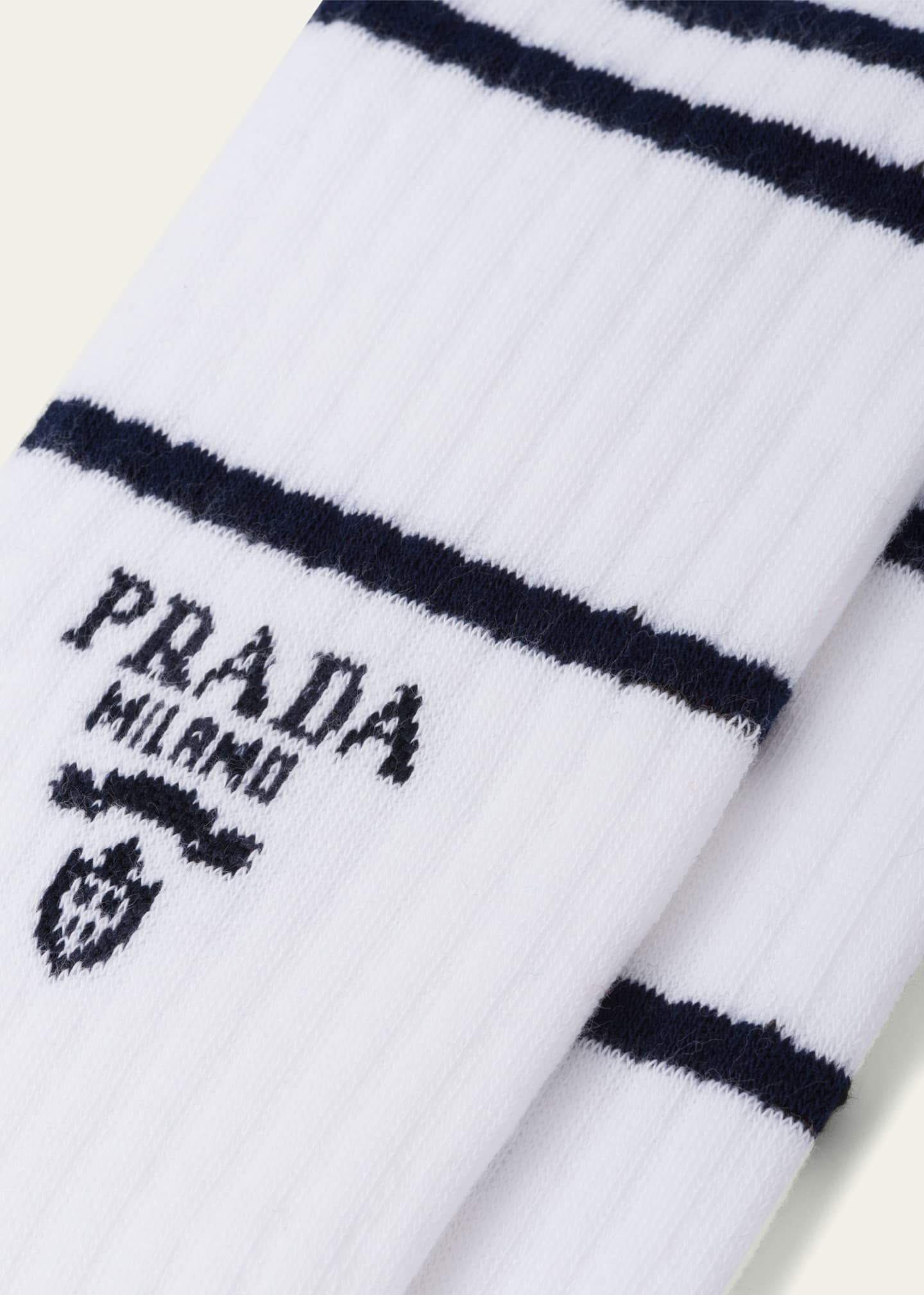Prada Men's Logo Crew Socks Image 2 of 2