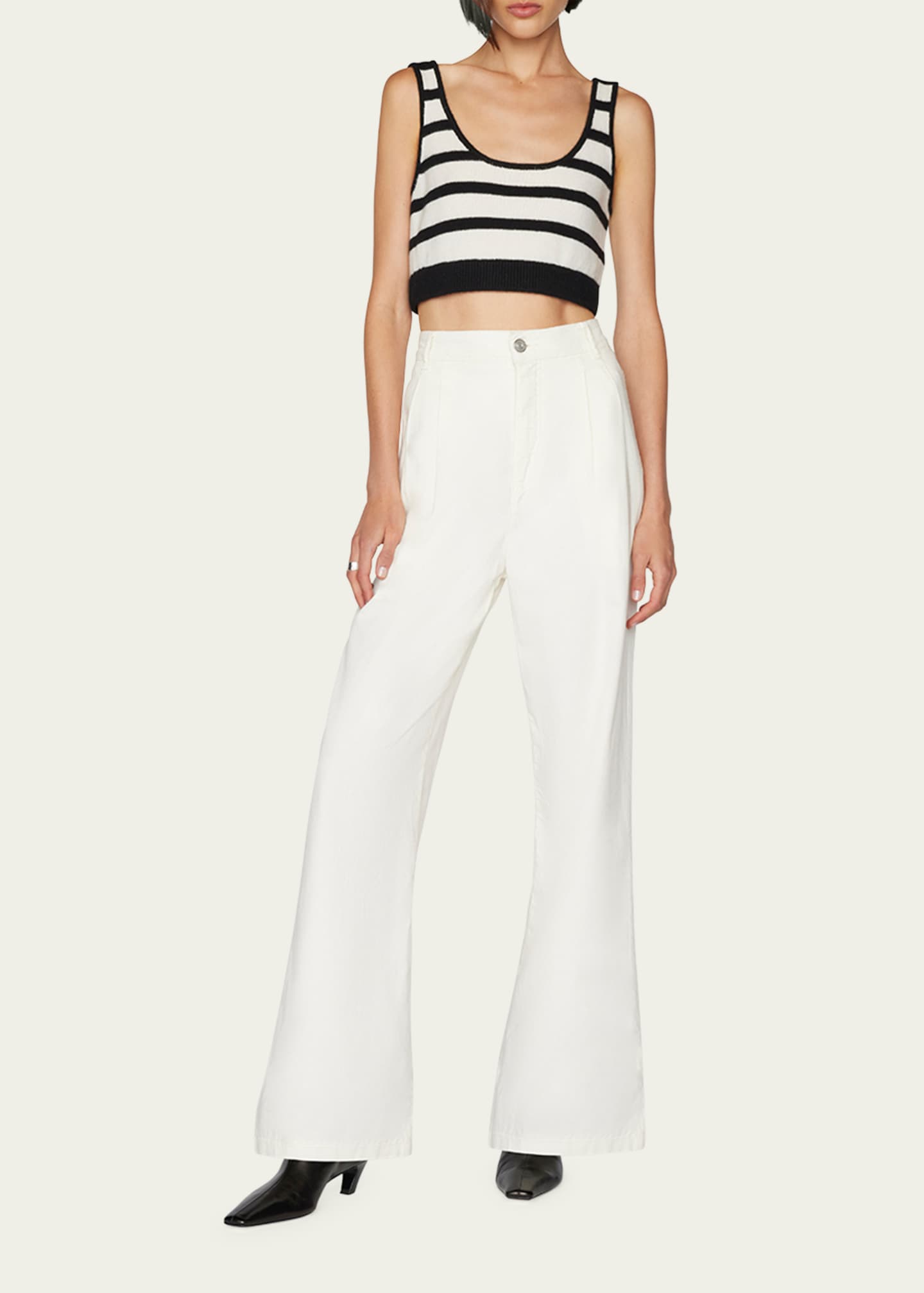 FRAME Pleated HighRise Chino Pants Bergdorf Goodman