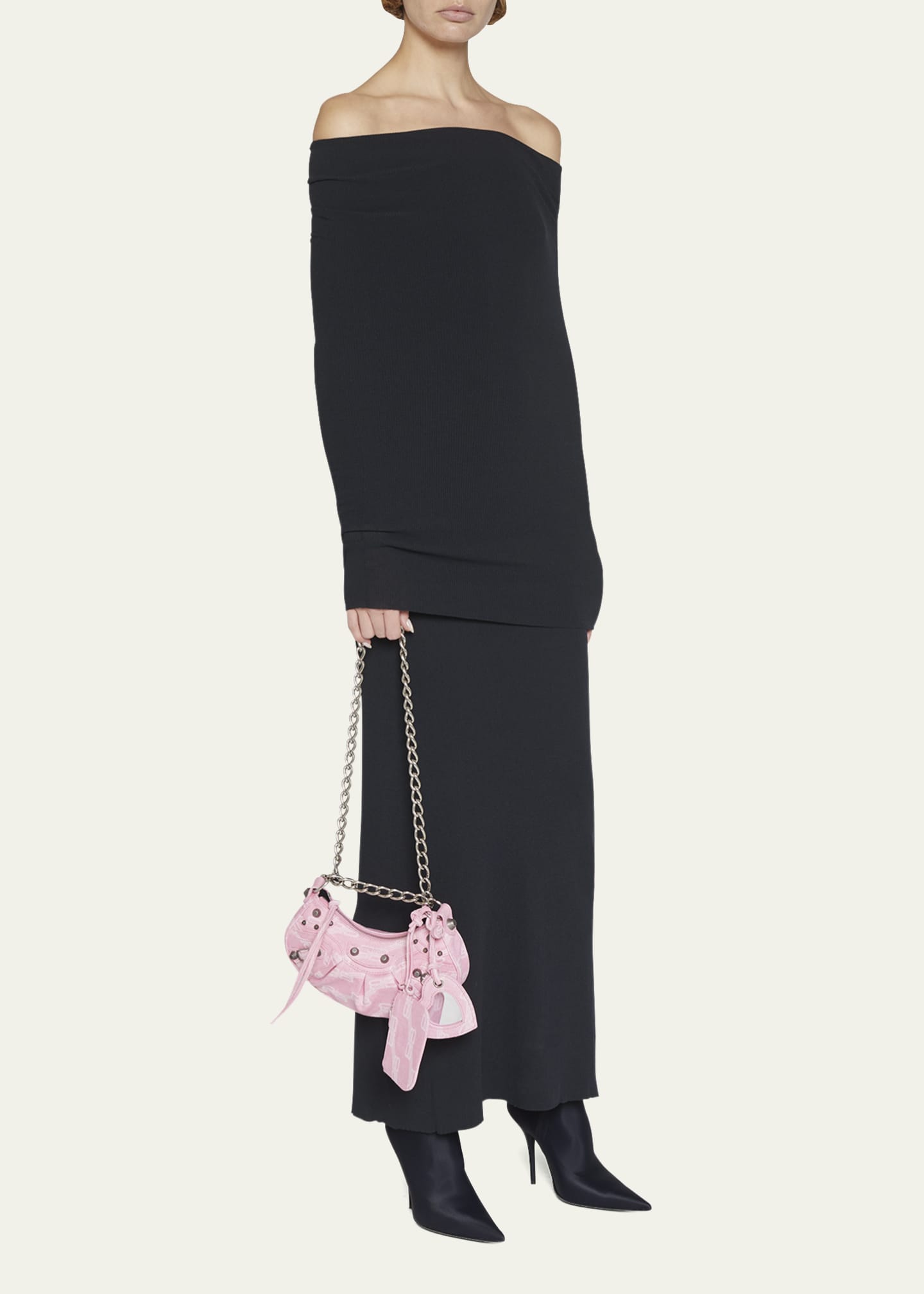 Balenciaga Le Cagole XS Monogram Denim Shoulder Bag - Bergdorf Goodman