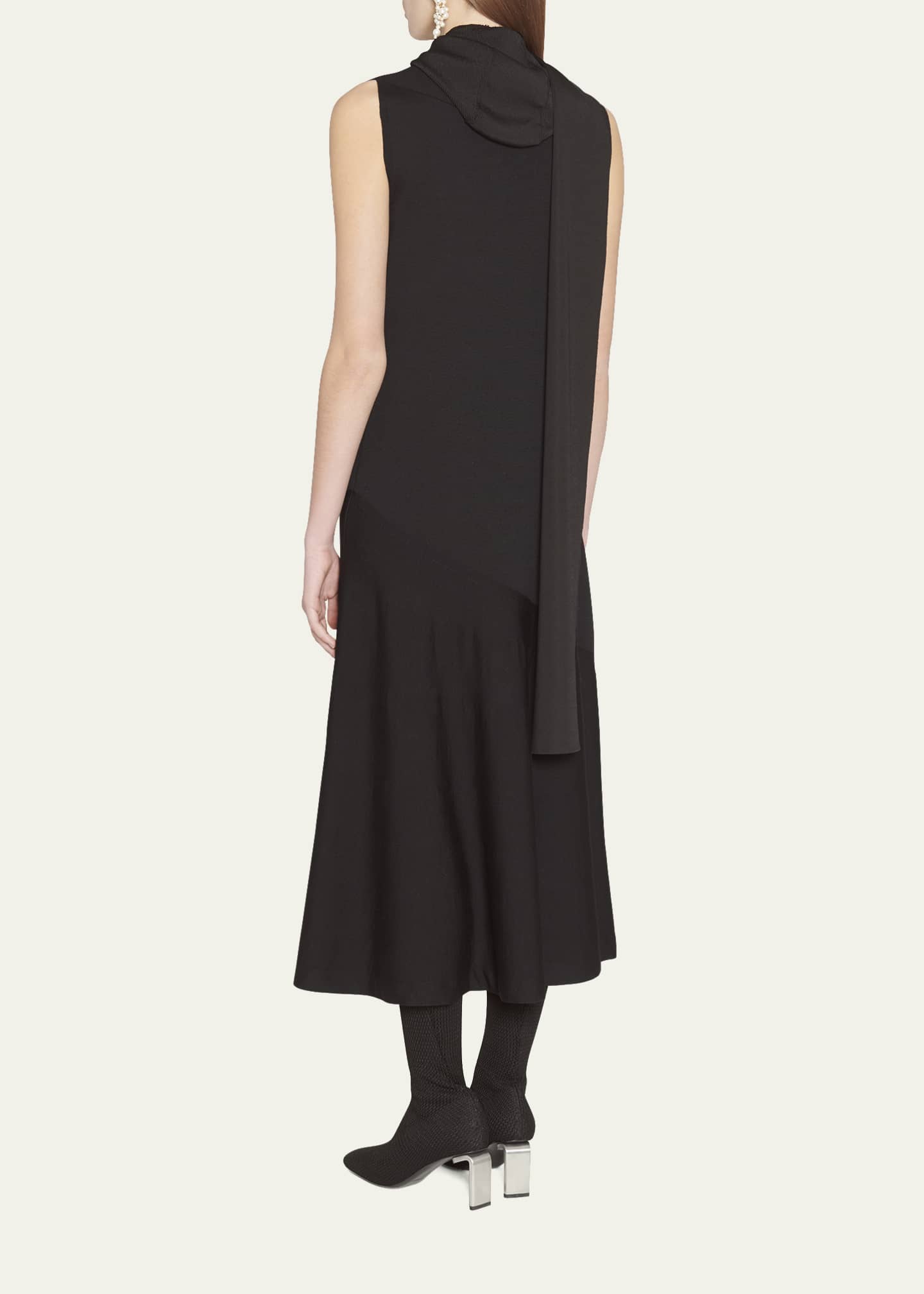 Jil Sander Draped Scarf Midi Dress Image 3 of 5