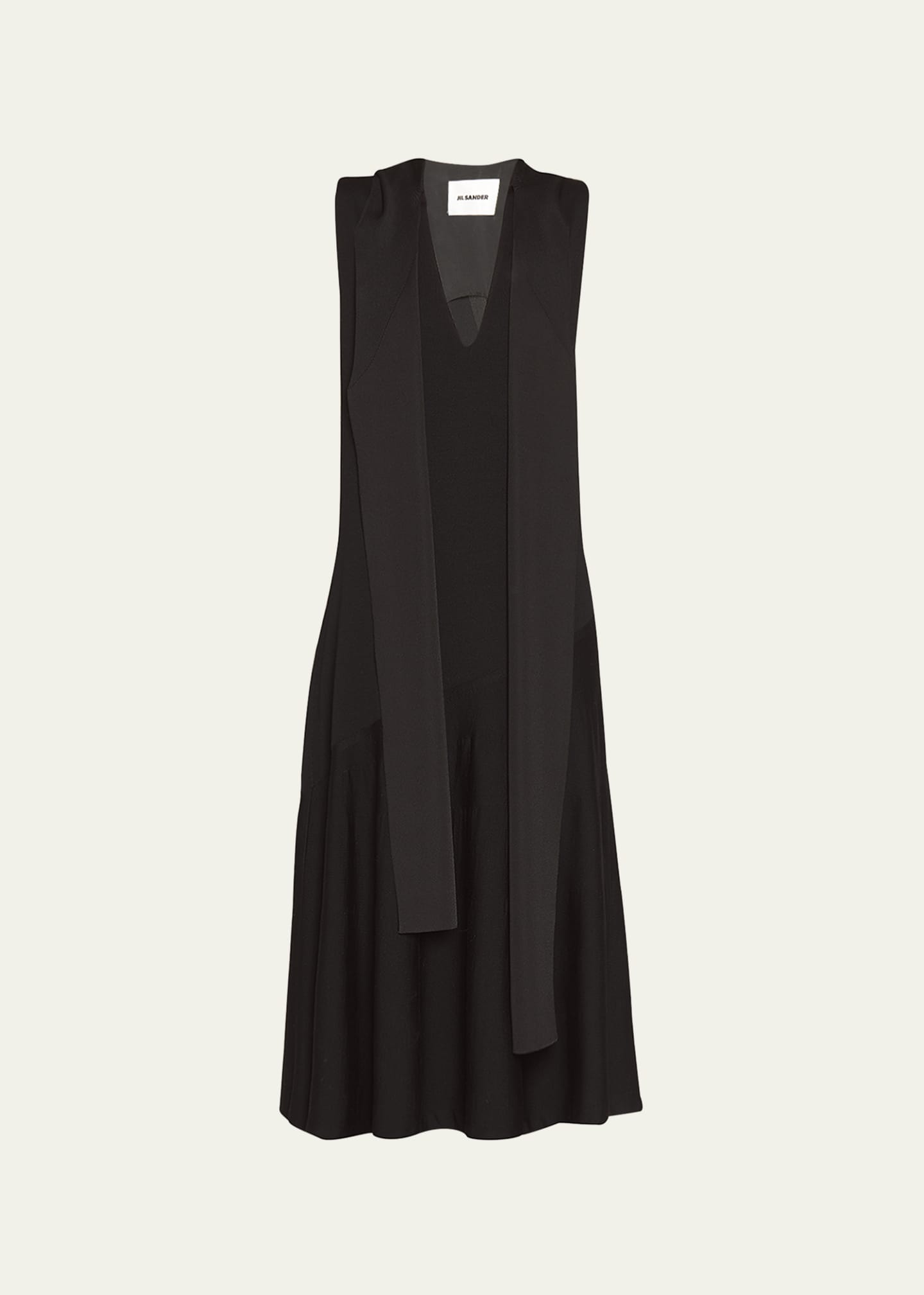 Jil Sander Draped Scarf Midi Dress Image 5 of 5
