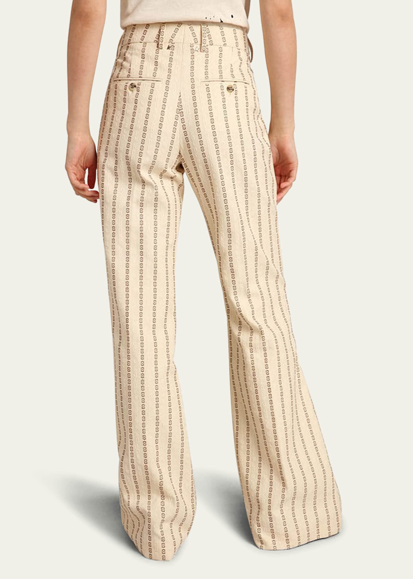 【GOLDEN 】journey cotton canvas-jacquard flared パンツ Golden Goose Journey Cotton Canvas Jacquard Flared Pants
