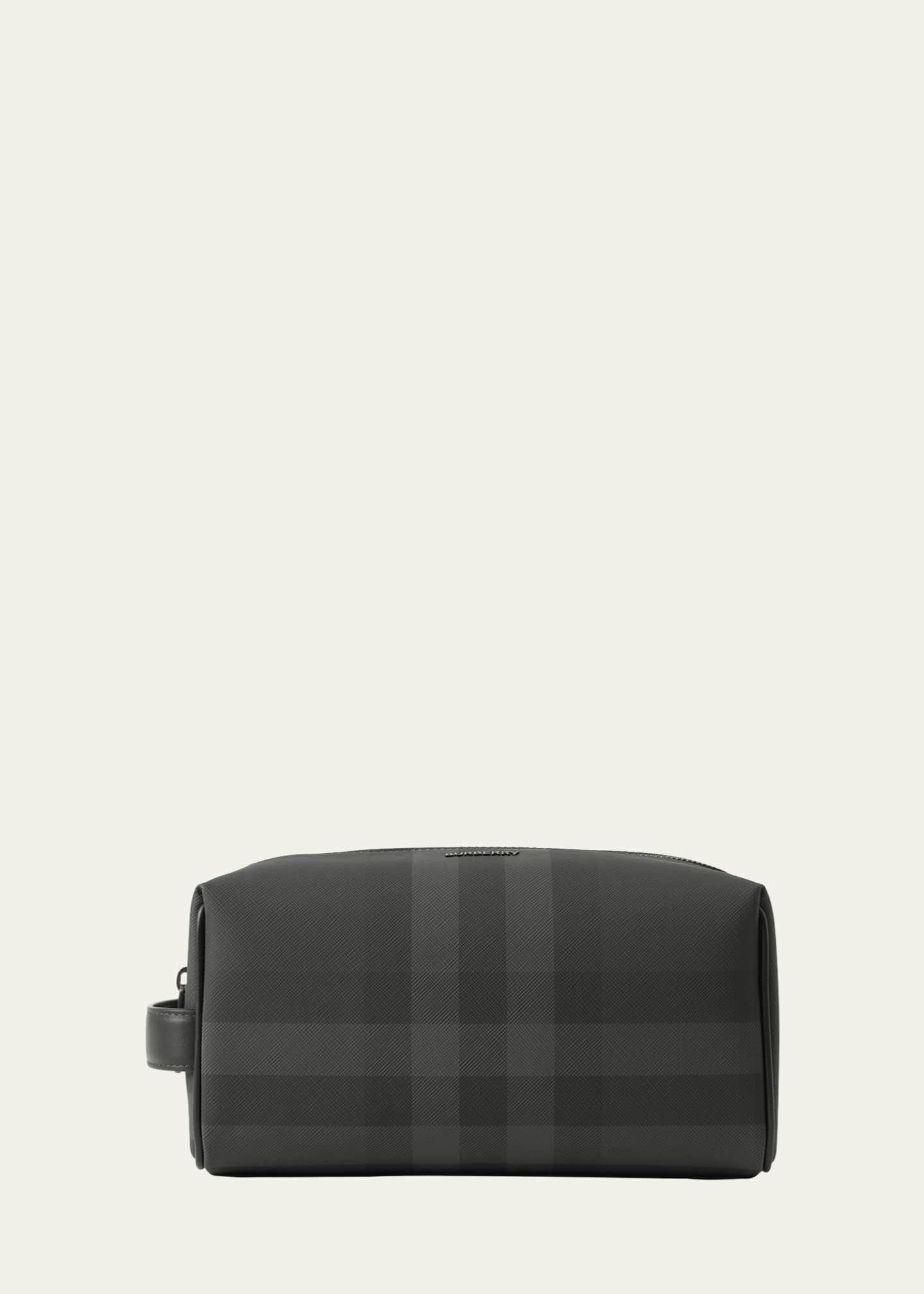 Burberry Check and Leather Card Case Charcoal