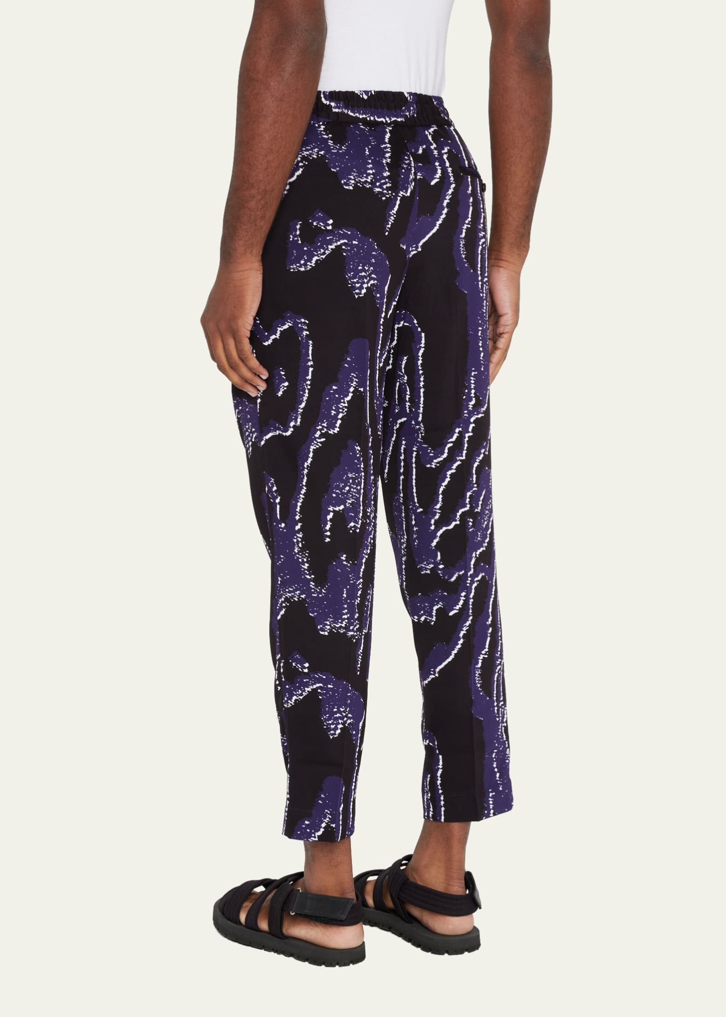 3.1 Phillip Lim Men's Wood Grain Elastic-Waist Pants Image 3 of 5