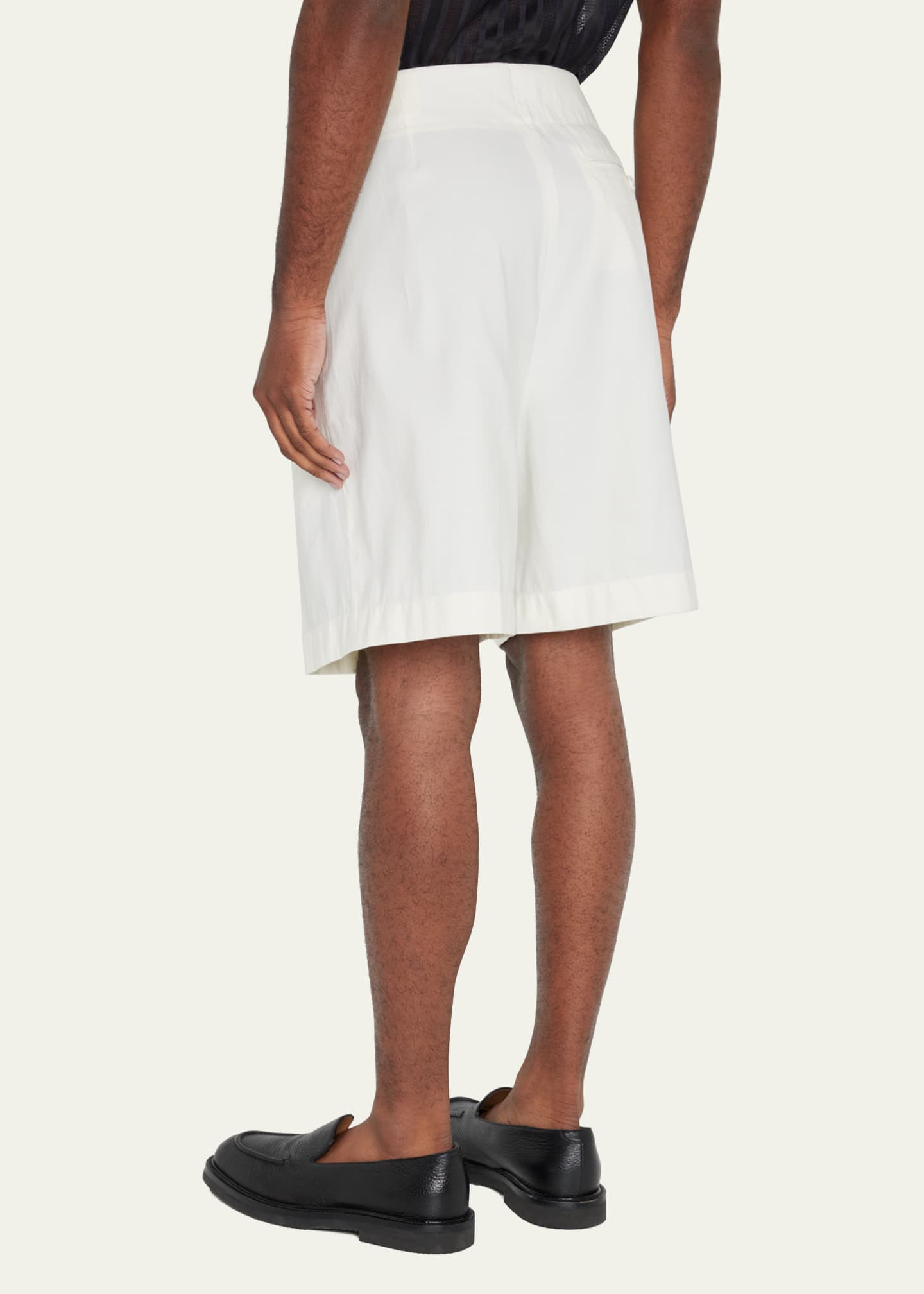 3.1 Phillip Lim Men's Pleated Self-Belt Tailored Shorts Image 3 of 5