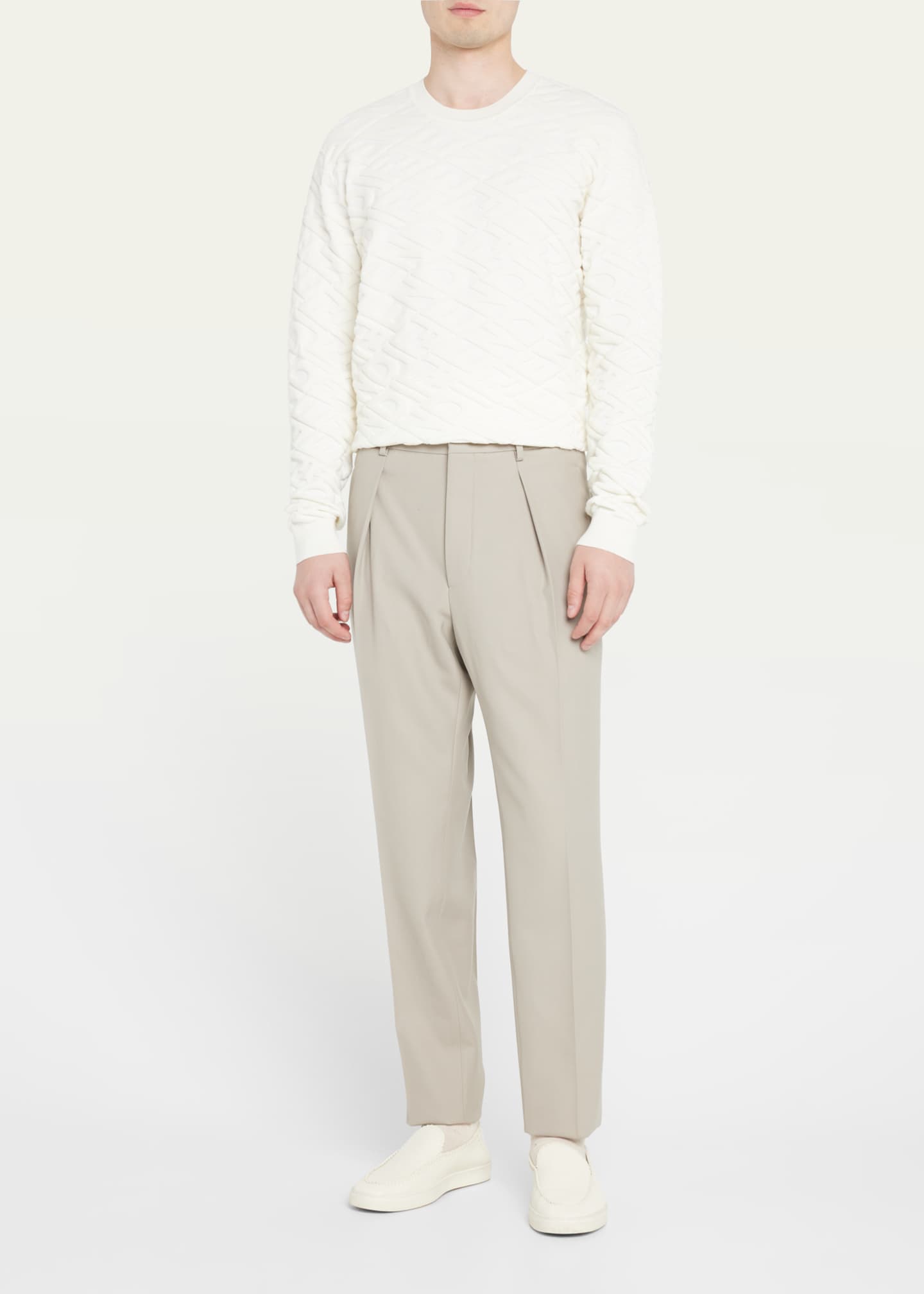 Fendi Men's Pleated WoolBlend Trousers Bergdorf Goodman