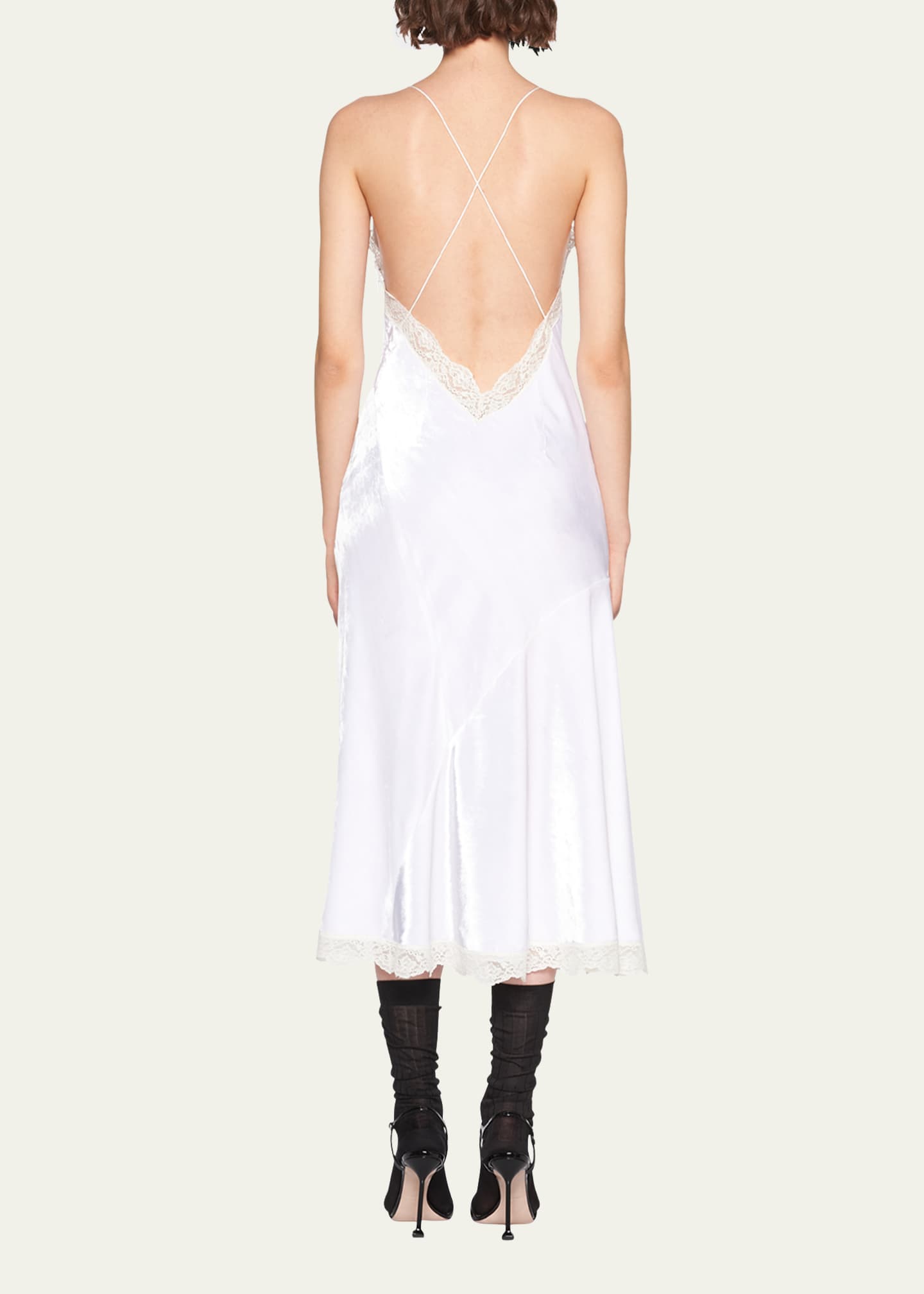 Miu Miu poplin midi dress - White