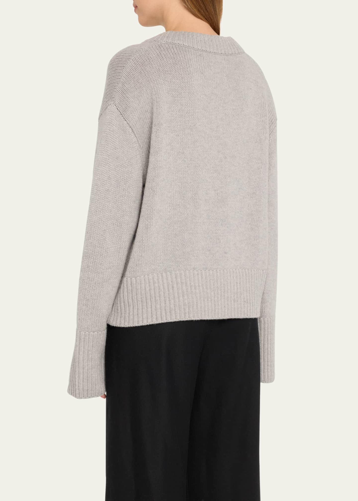Lisa Yang Aletta V-Neck Cashmere Knit Sweater Image 3 of 5