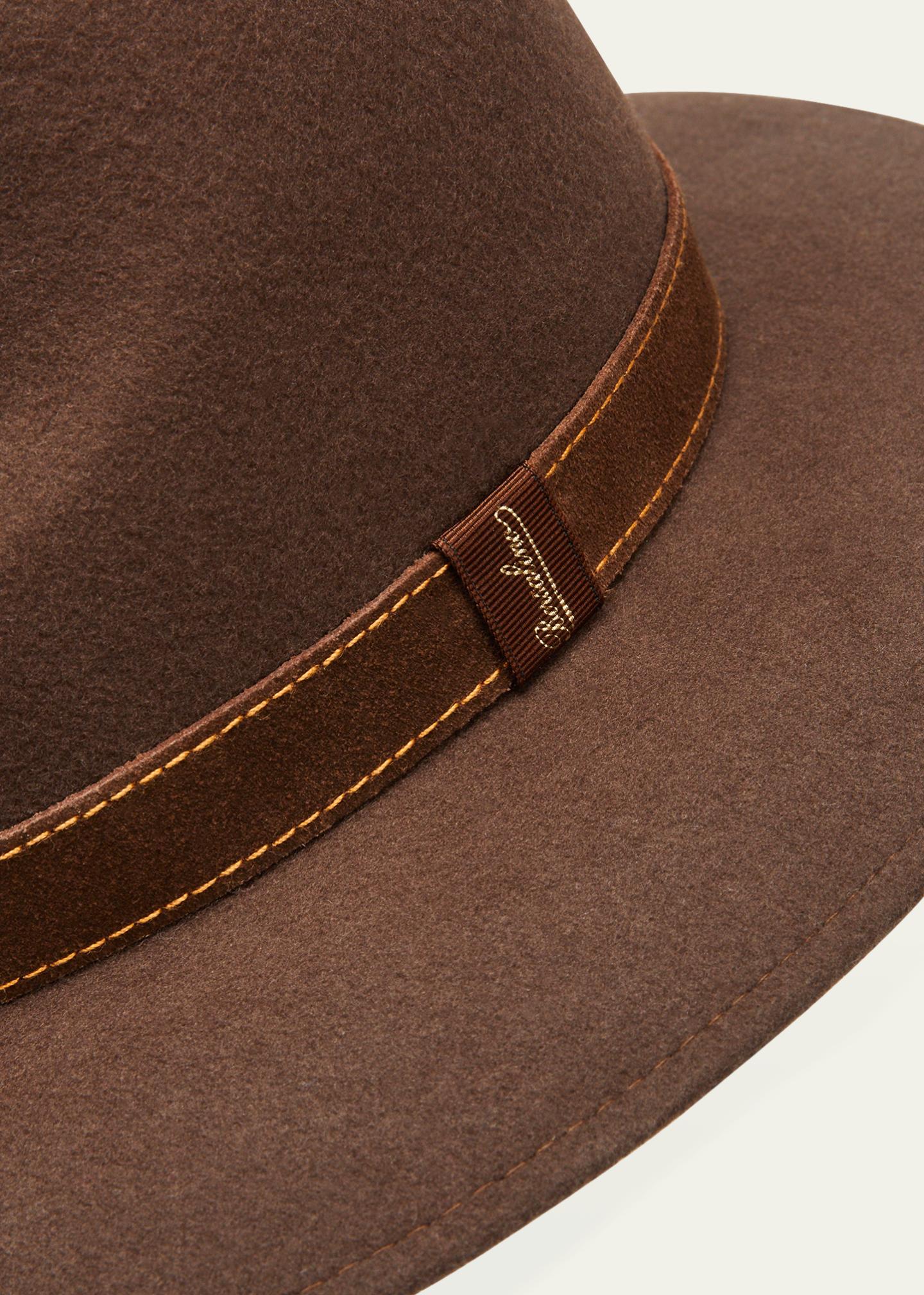 帽子 Borsalino Fedora Hat Borsalino Men's Alessandria Leather-Band Wool Fedora Hat