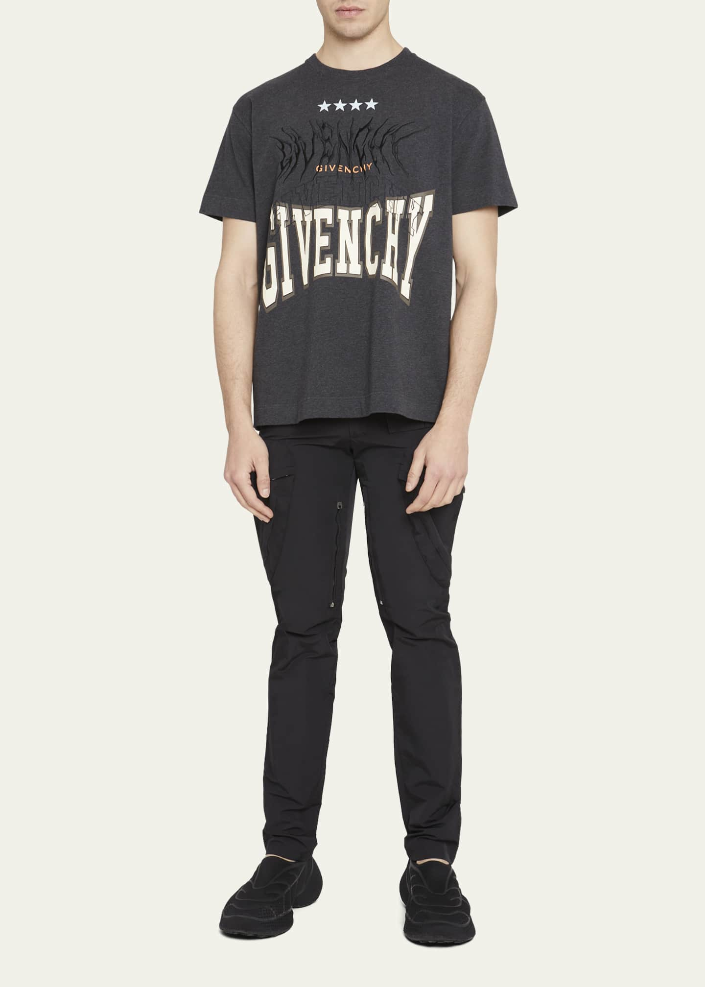 Givenchy Men's Multi-Logo Oversized T-Shirt - Bergdorf Goodman