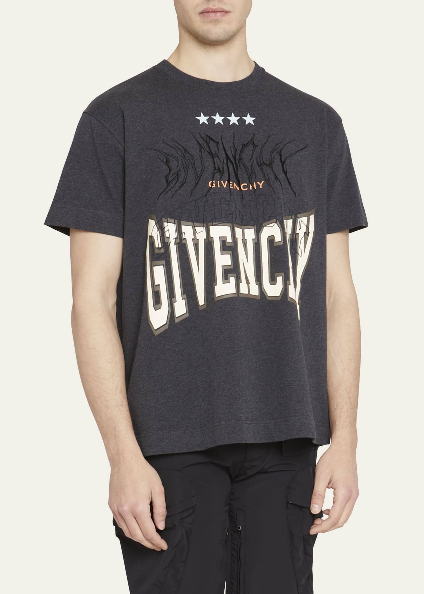 Givenchy Men's Multi-Logo Oversized T-Shirt - Bergdorf Goodman
