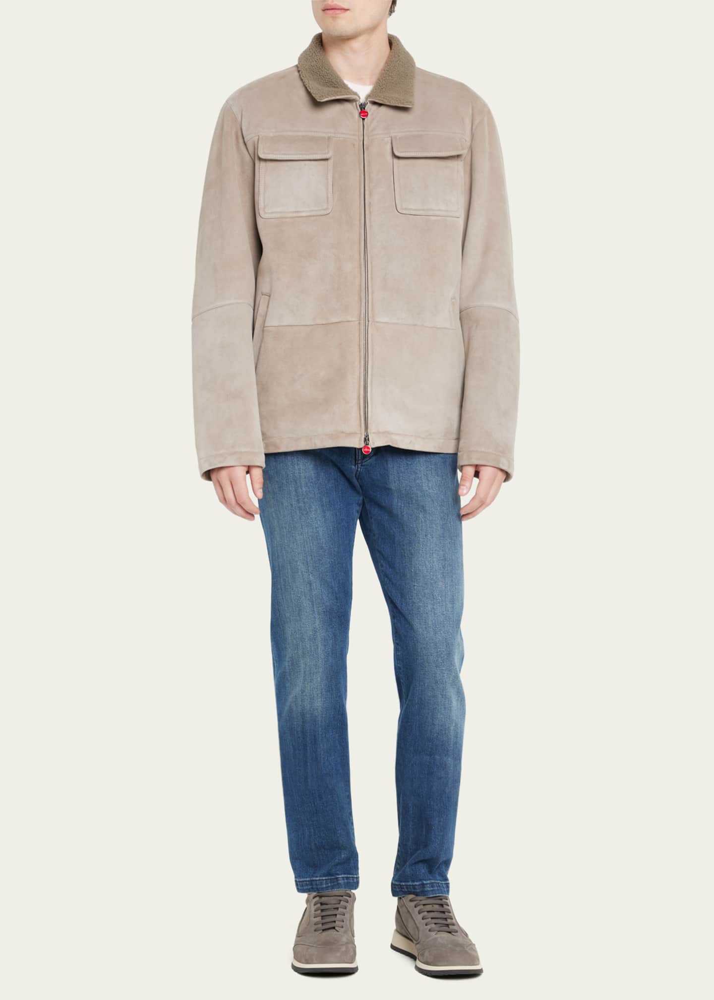 Kiton Men's Exclusive FullZip Shearling Shirt Jacket Bergdorf Goodman