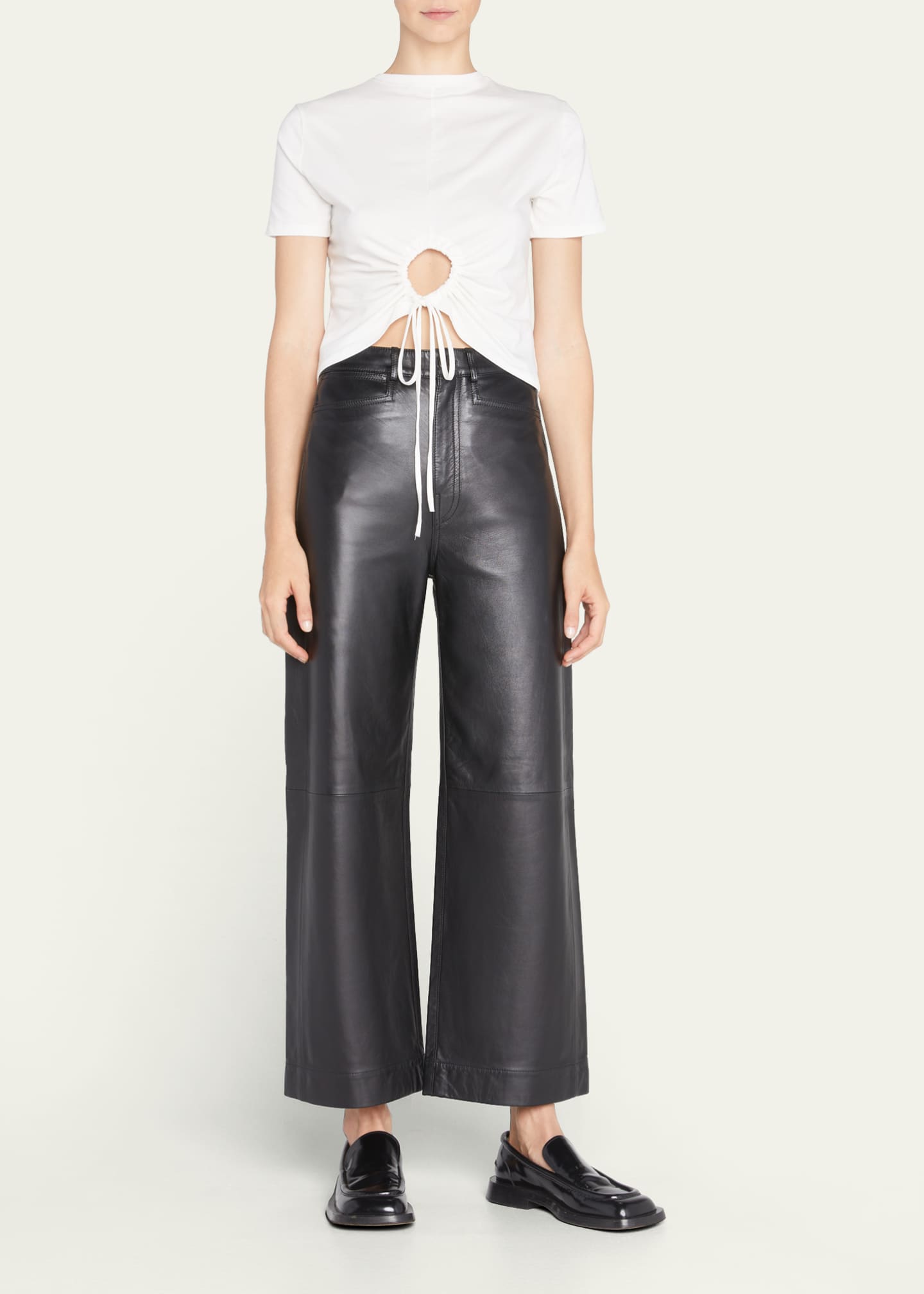Proenza Schouler White Label High-Rise Leather Culottes - Bergdorf Goodman