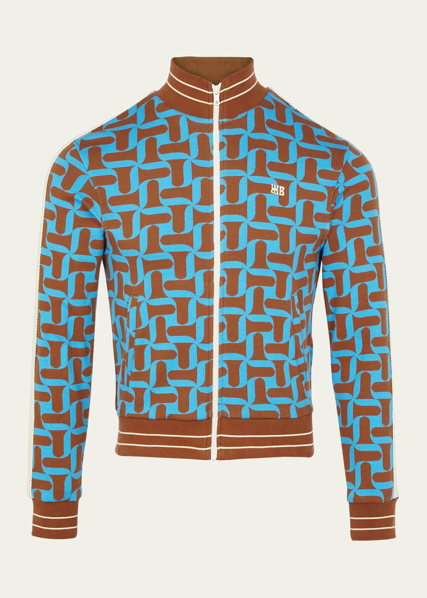 Wales Bonner Men's Jersey Geo-Print Track Jacket - Bergdorf Goodman