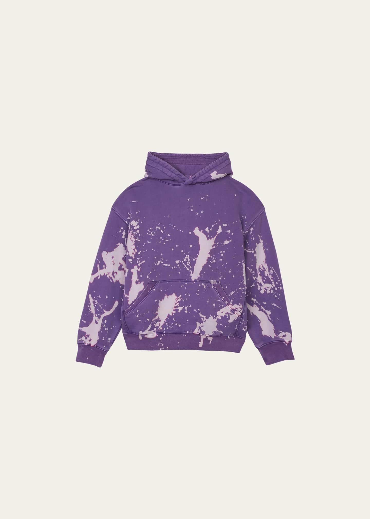 PURPLE Men's Bleached Heavy Fleece Pullover Hoodie Bergdorf Goodman