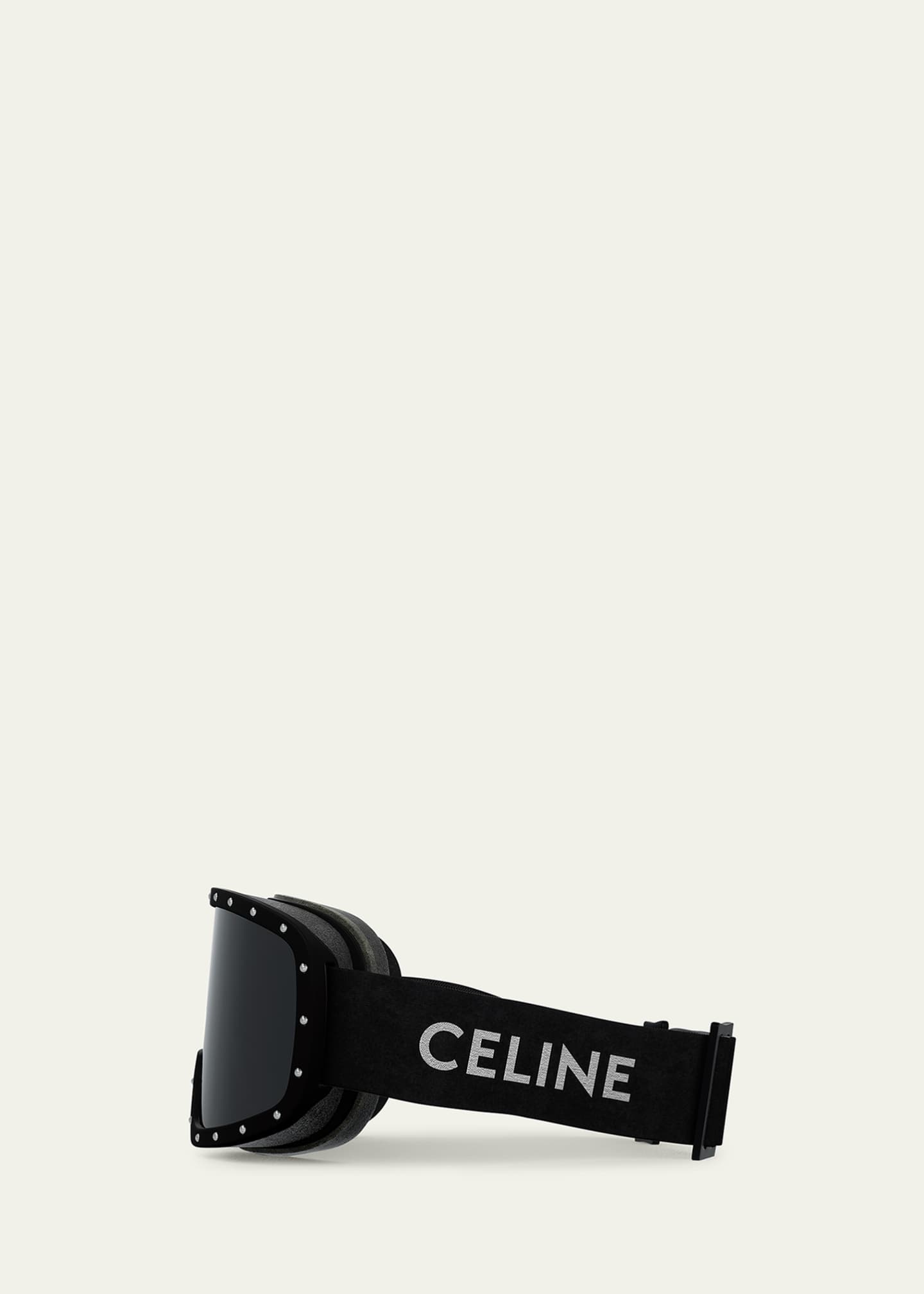 White Logo-jacquard ski goggles, Celine Eyewear