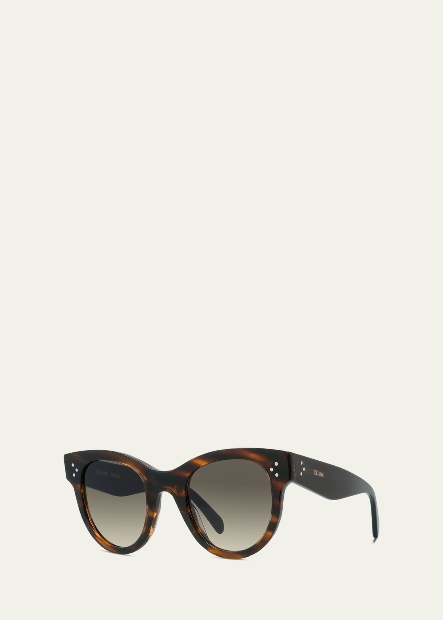 Celine Tortoiseshell Acetate Cat-Eye Sunglasses Image 2 of 3