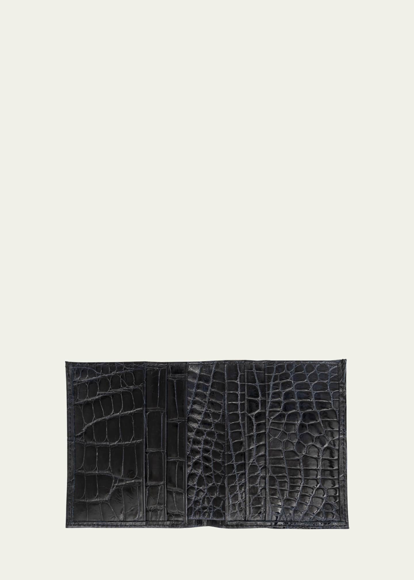 Abas Men's Glazed Alligator Compact Wallet; Monogram Available Image 2 of 2