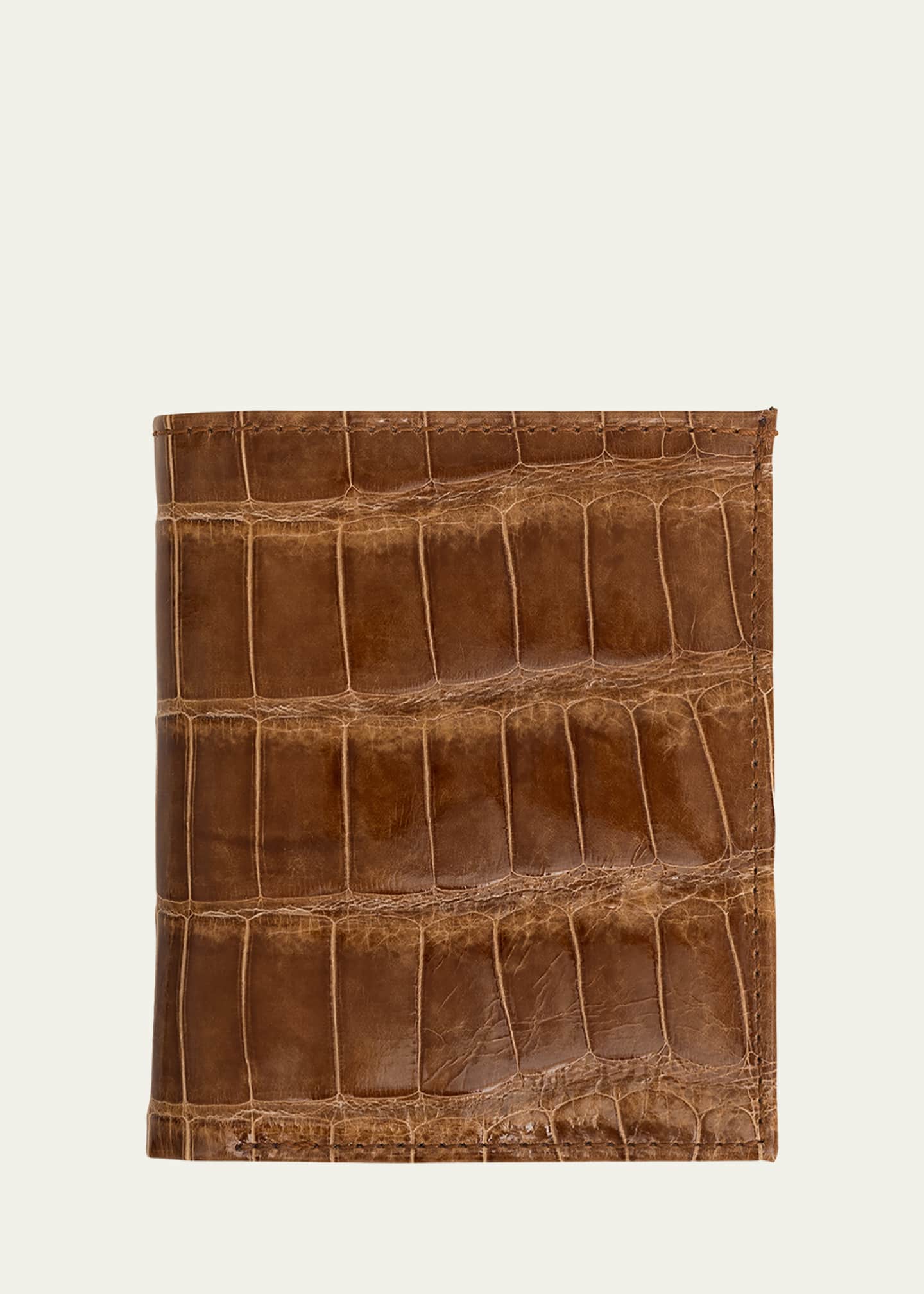 Abas Men's Glazed Alligator Compact Wallet; Monogram Available Image 1 of 2