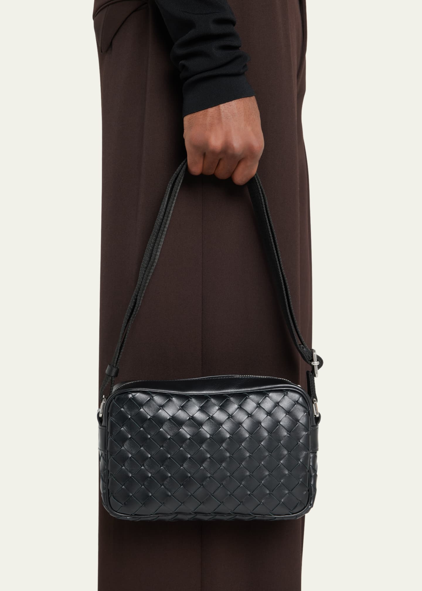 Men's Medium Intrecciato Camera Bag by Bottega Veneta