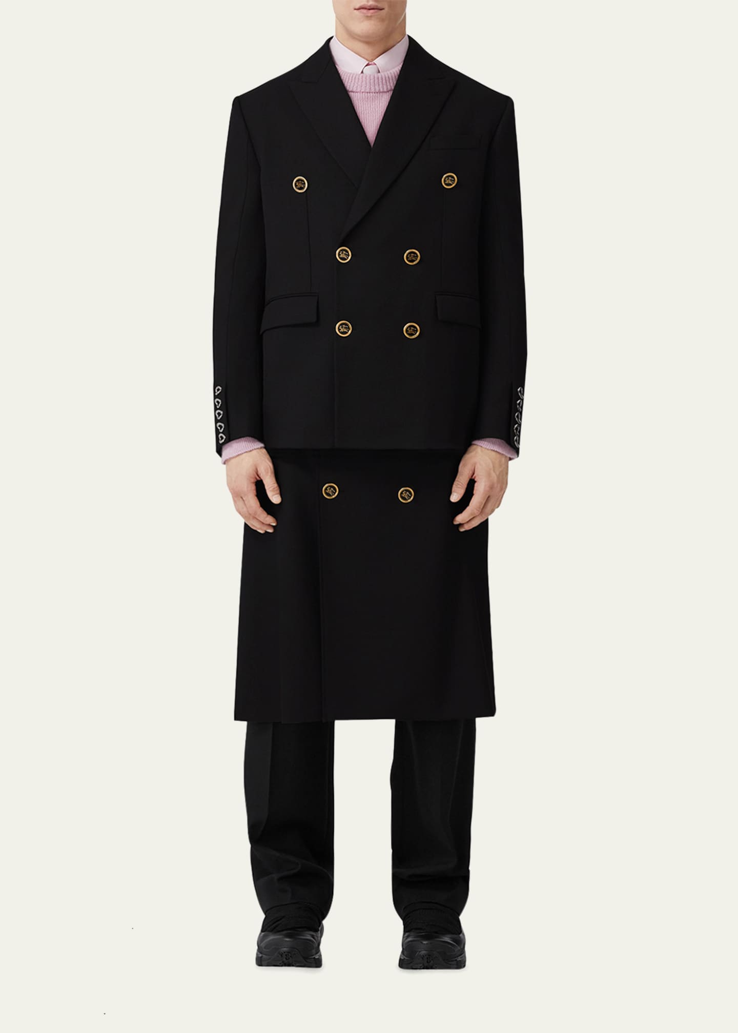 Burberry mens double breasted wool coat sale