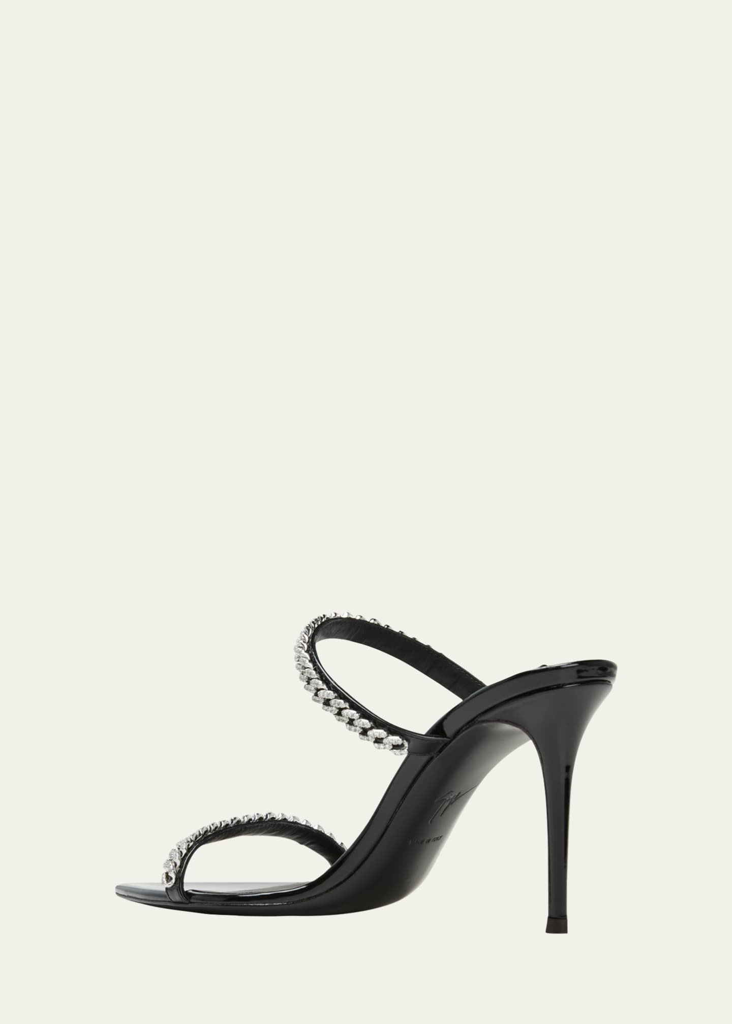 Giuseppe Zanotti Intrigo Crystal Chain Two-Band Sandals - Bergdorf Goodman