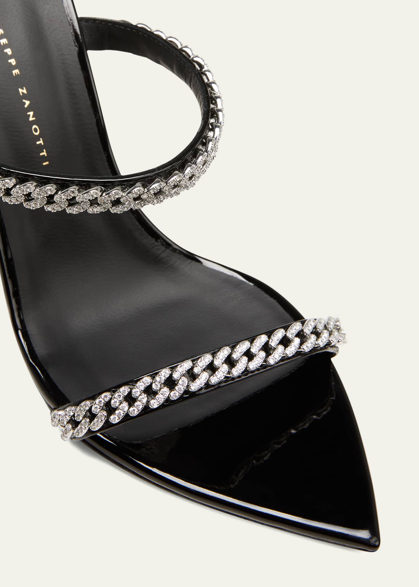 Giuseppe Zanotti Intrigo Crystal Chain Two-Band Sandals - Bergdorf Goodman