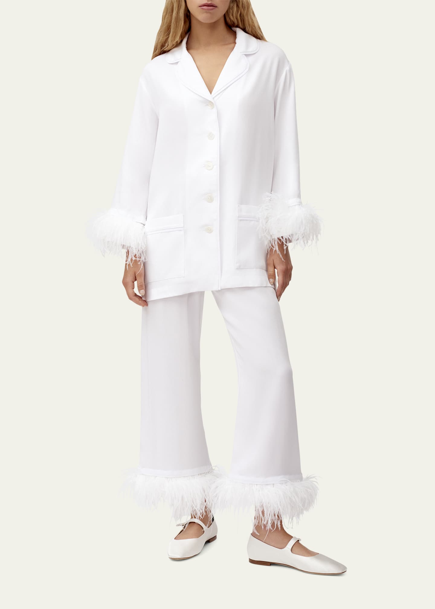Party pajama set best sale with feathers in white