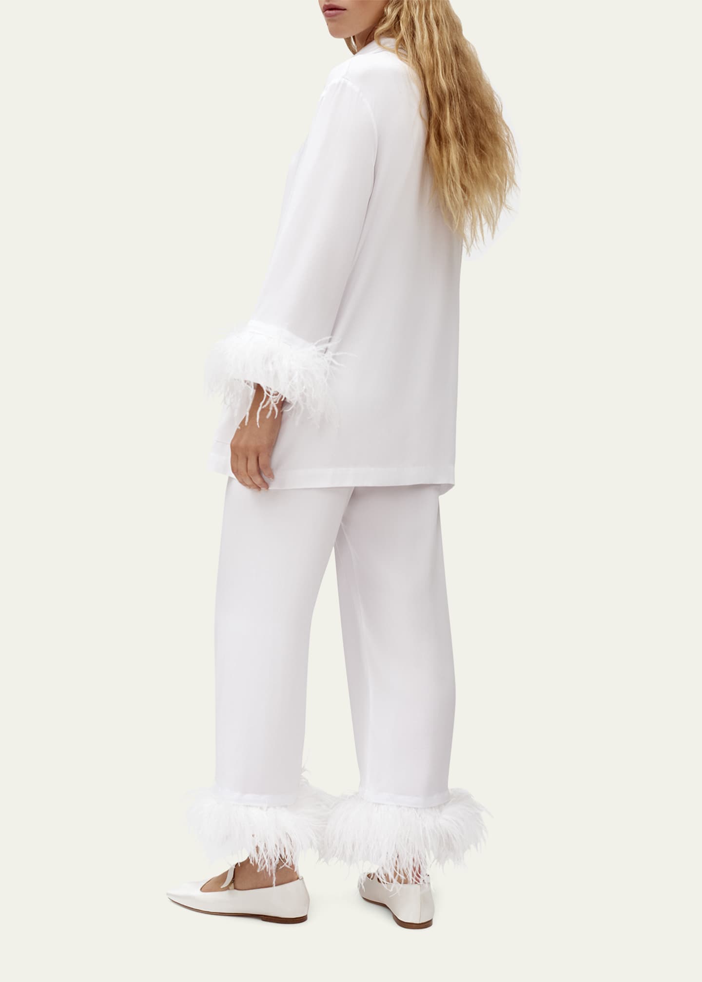 Sleeper Double Feather Trim Party Pajama Set Bergdorf Goodman