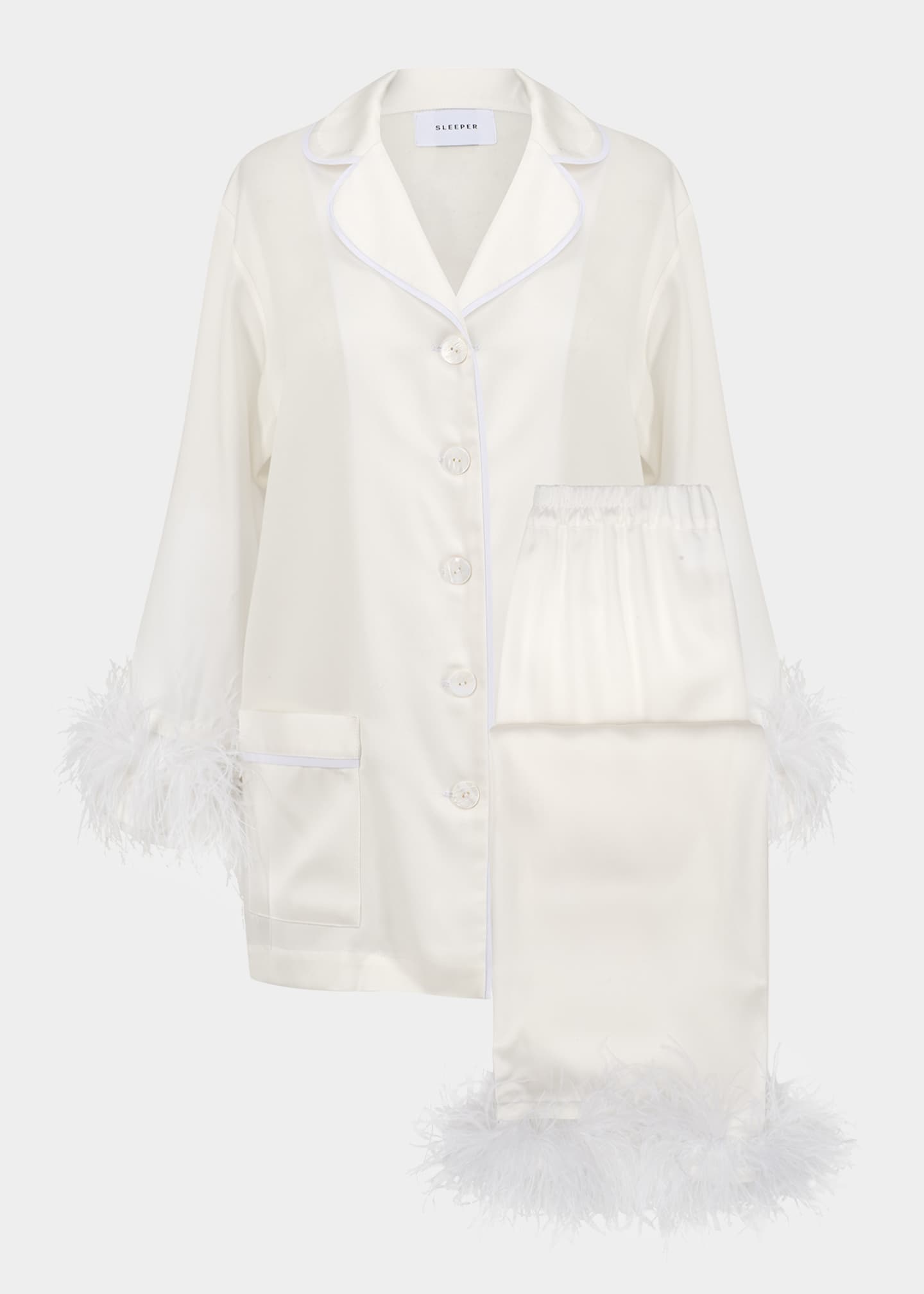 Sleeper Double Feather-Trim Party Pajama Set Image 6 of 6