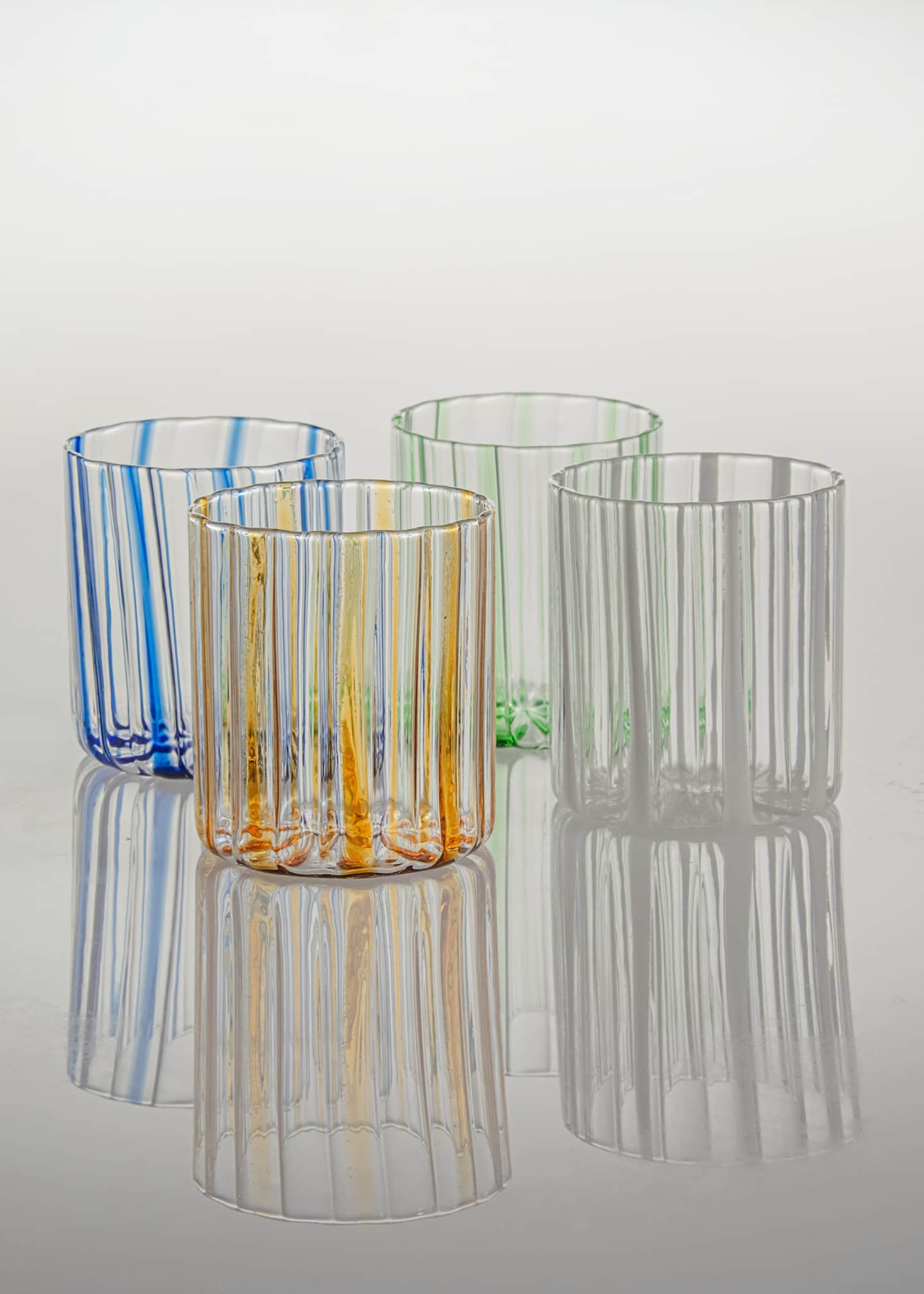 Tuttoattaccato Striped Glass, Green Image 2 of 4