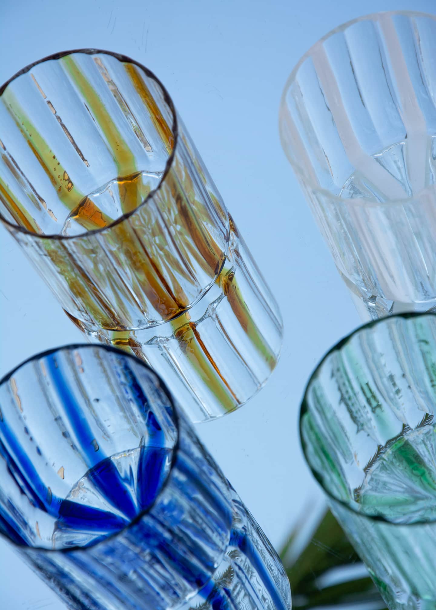 Tuttoattaccato Striped Glass, Green Image 4 of 4