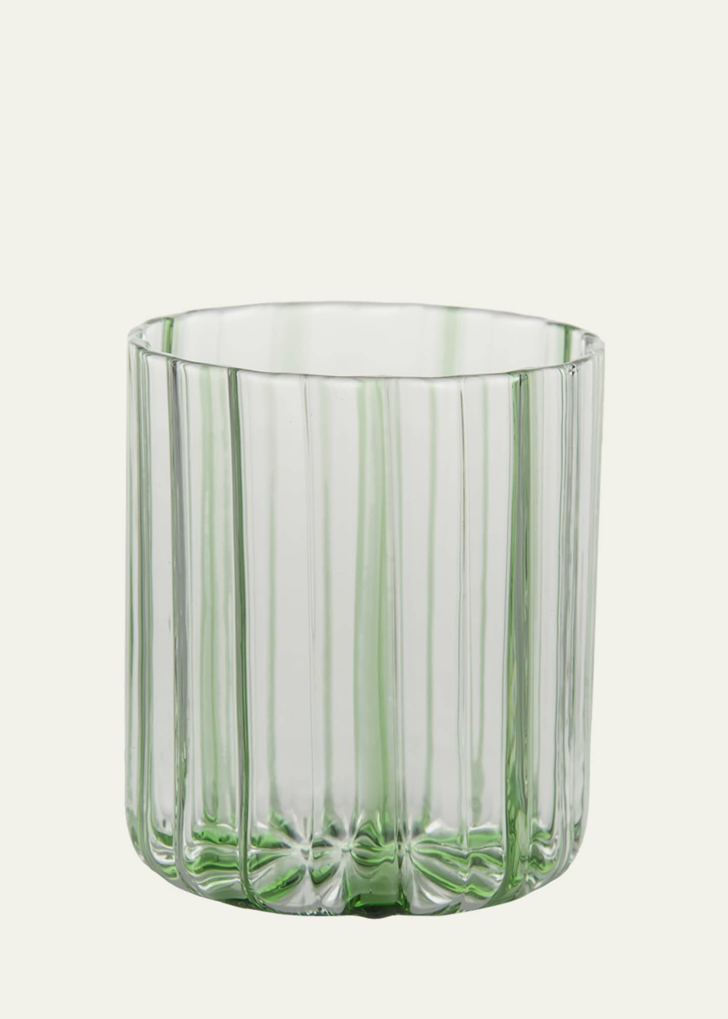 Tuttoattaccato Striped Glass, Green Image 1 of 4