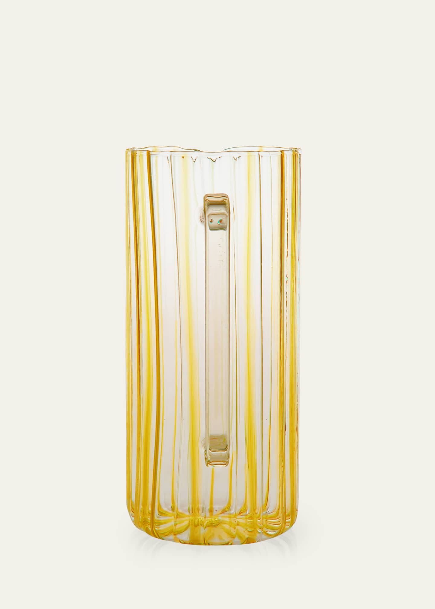 Tuttoattaccato Ribbed Tall Straight Glass Pitcher, Amber Image 2 of 2