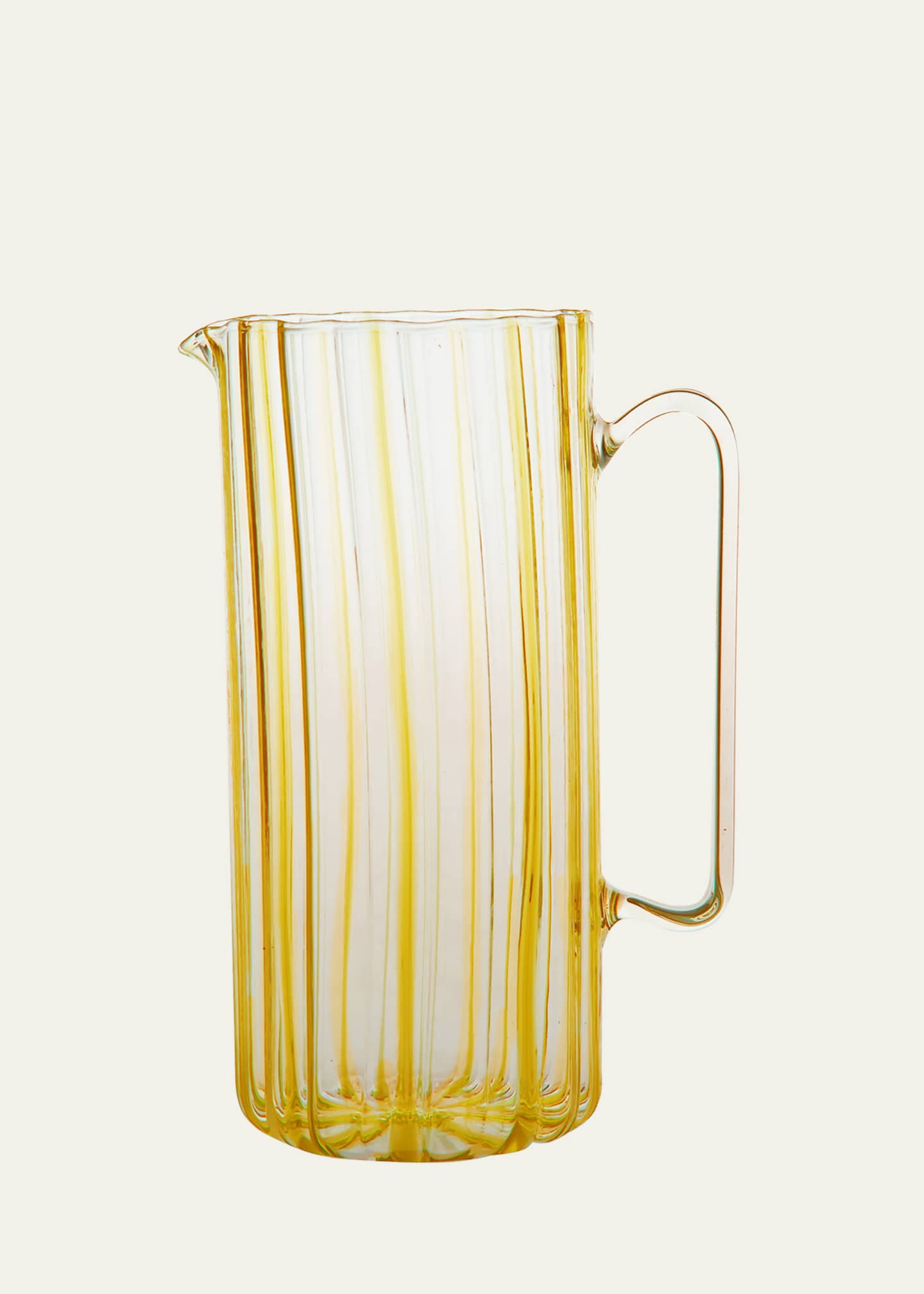 Tuttoattaccato Ribbed Tall Straight Glass Pitcher, Amber Image 1 of 2