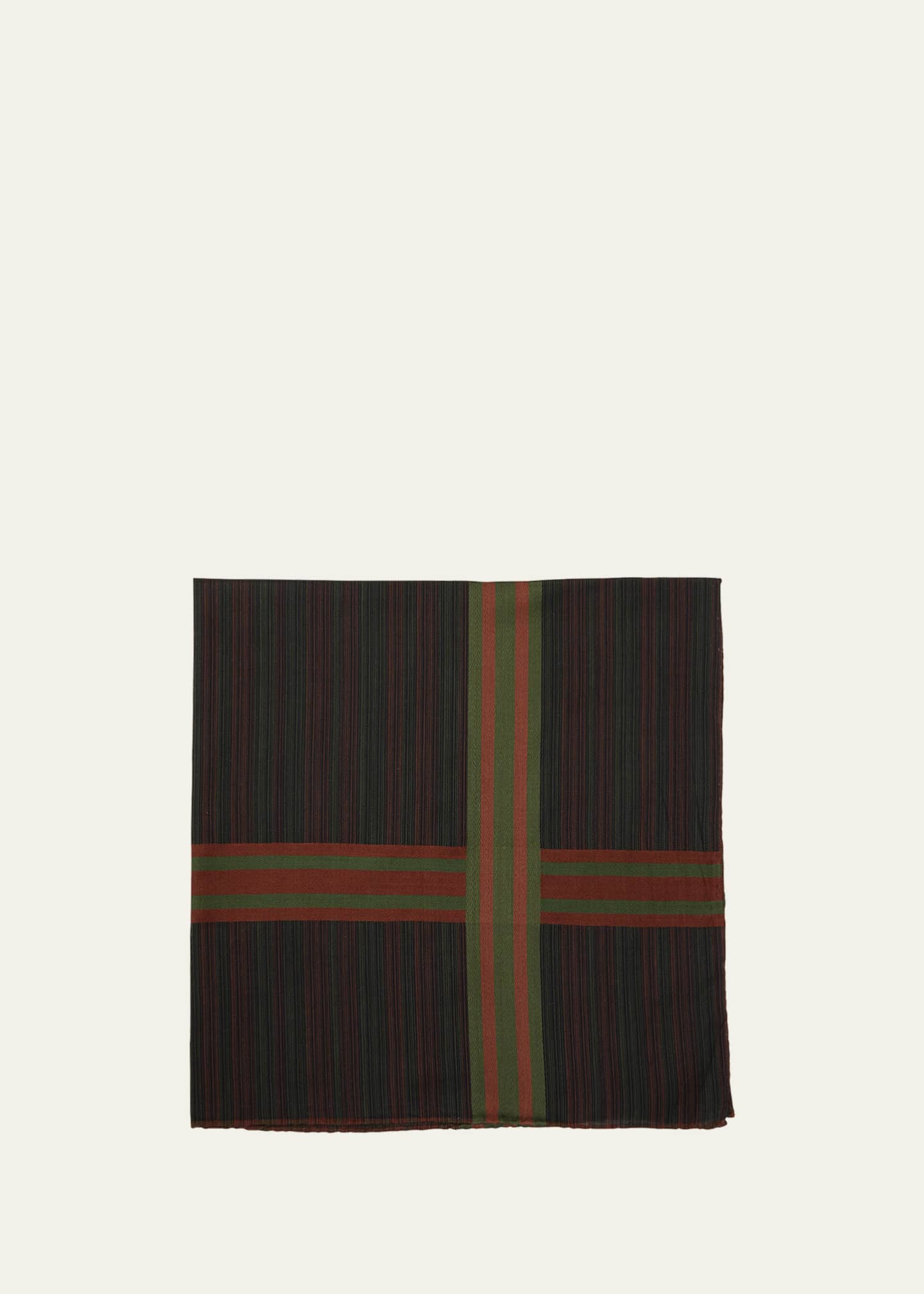 Simonnot Godard Men's Mixed Stripe Handkerchief